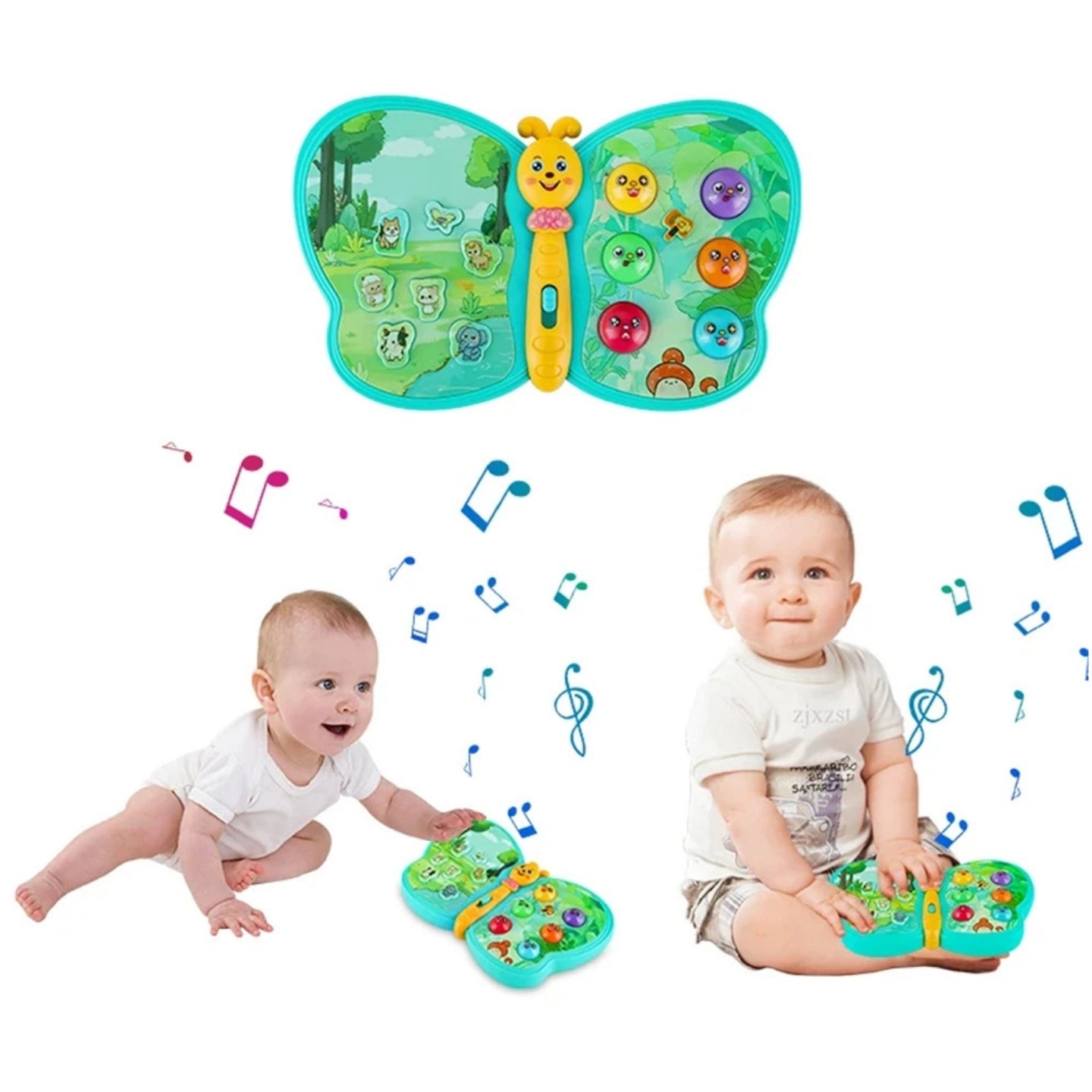 Little Angel-Baby Musical Butterfly Toy with Lights & Sounds - Orange/Yellow