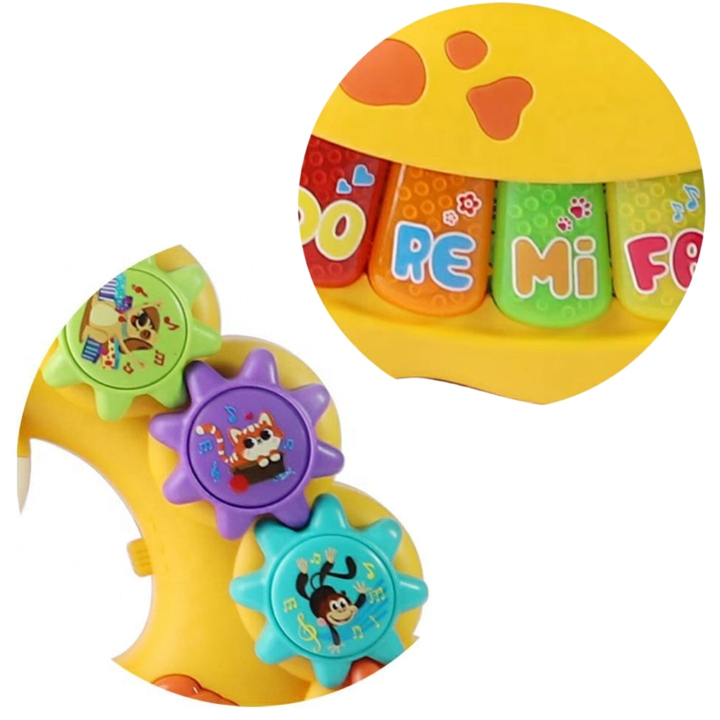 Little Angel-Baby Musical Giraffe Piano Toy with Lights & Sounds - Yellow