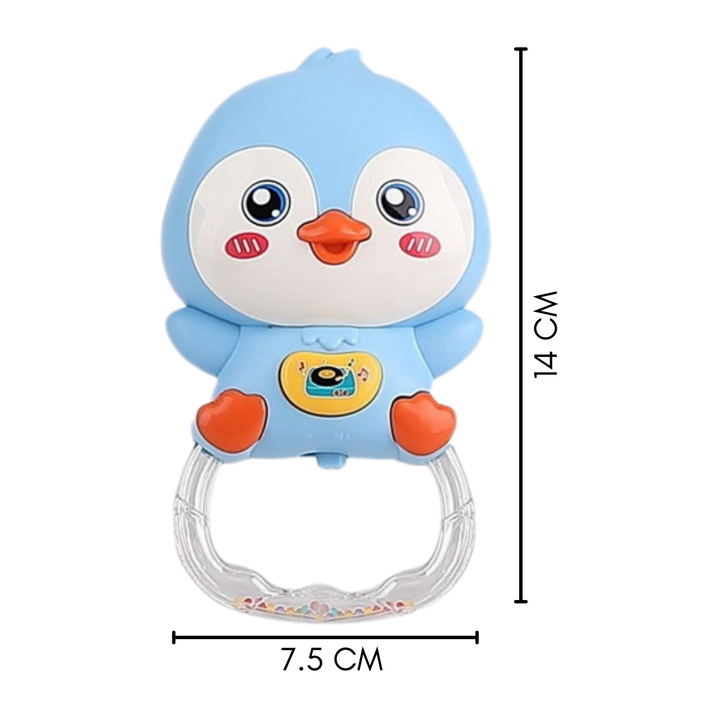 Little Angel-Baby Musical Penguin Rattle Toy for Infants - Blue