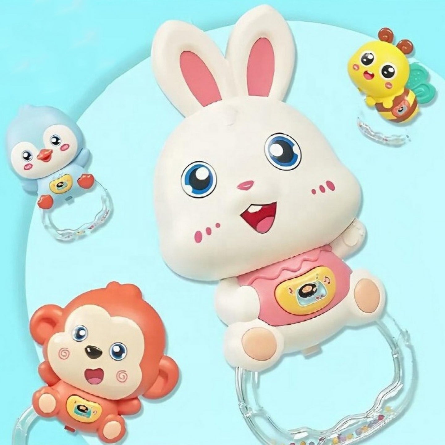 Little Angel-Baby Musical Rattle Toy Bunny for Infants - Pink