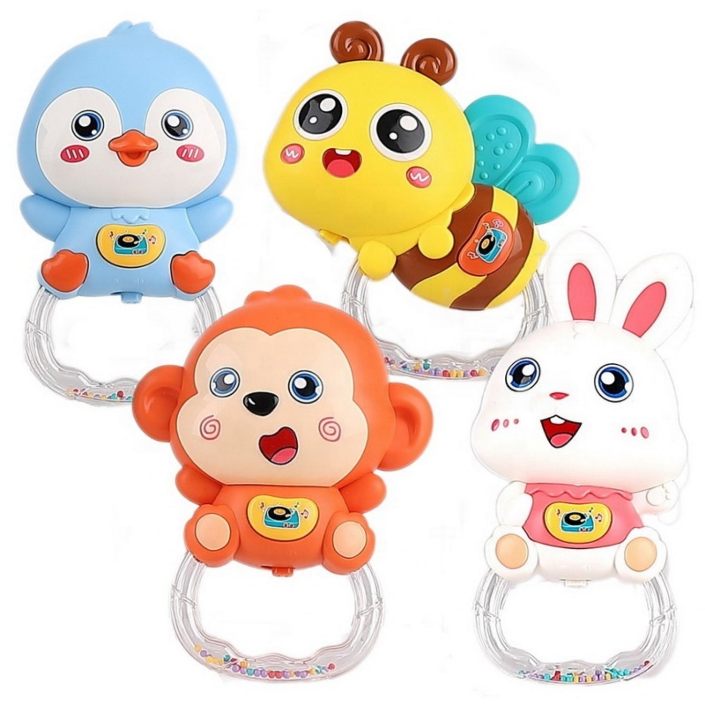 Little Angel-Baby Musical Rattle Monkey Toy for Infants Early Learning - Brown
