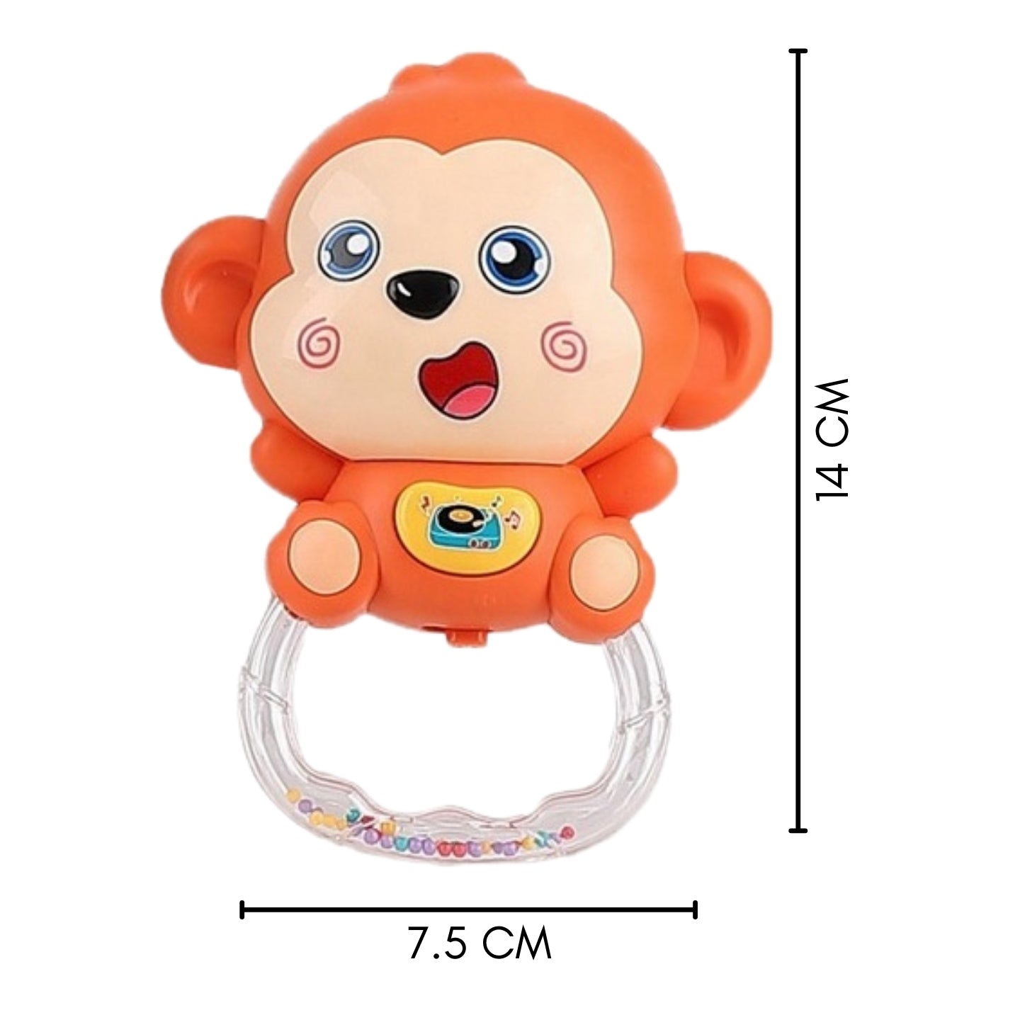 Little Angel-Baby Musical Rattle Monkey Toy for Infants Early Learning - Brown