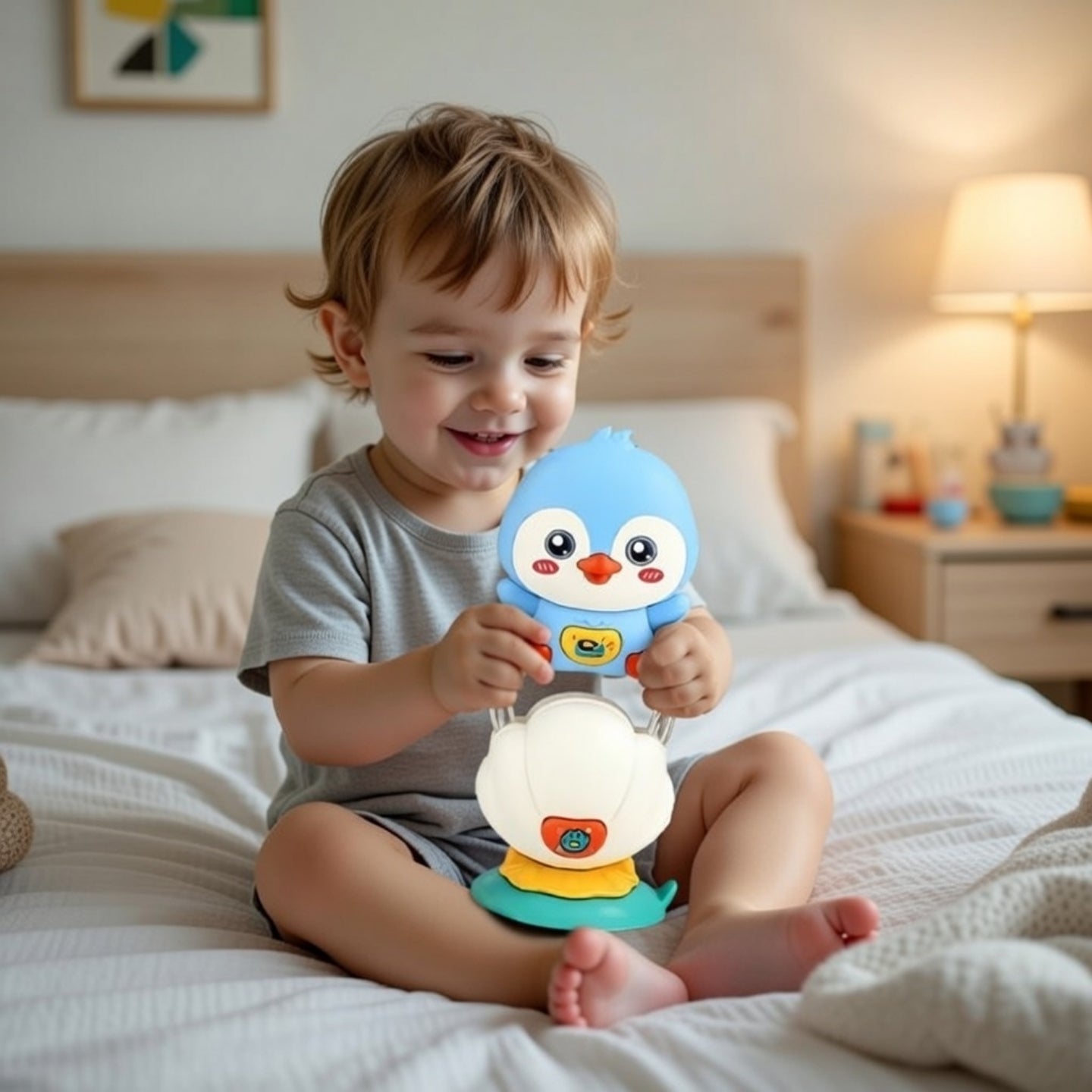 Little Angel-Baby Musical Stacking Toy with Lights for Infants - Blue