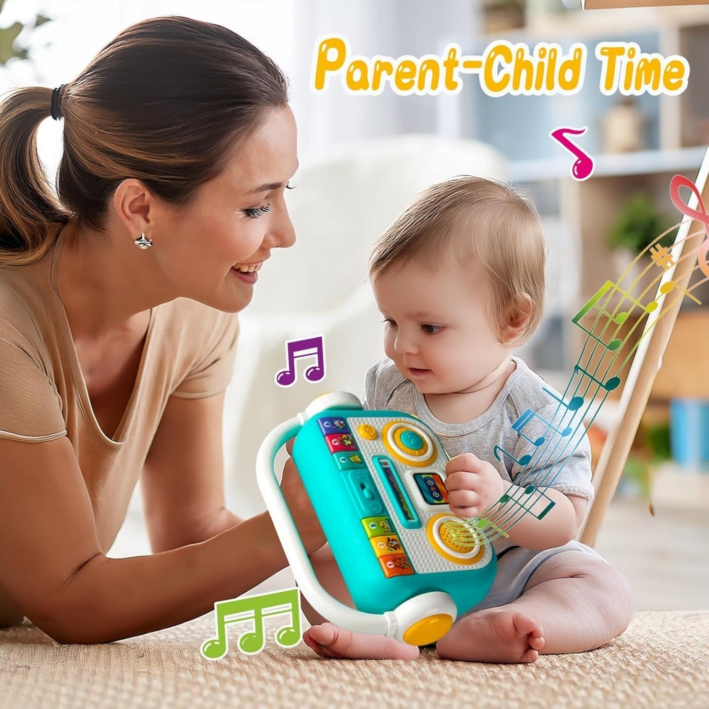 Little Angel-Baby Musical Learning Radio Toy with Lights and Sound -Green/Pink