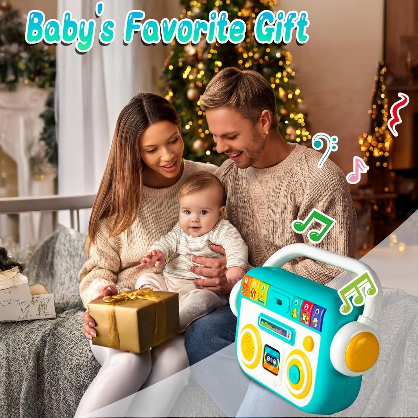 Little Angel-Baby Musical Learning Radio Toy with Lights and Sound -Green/Pink