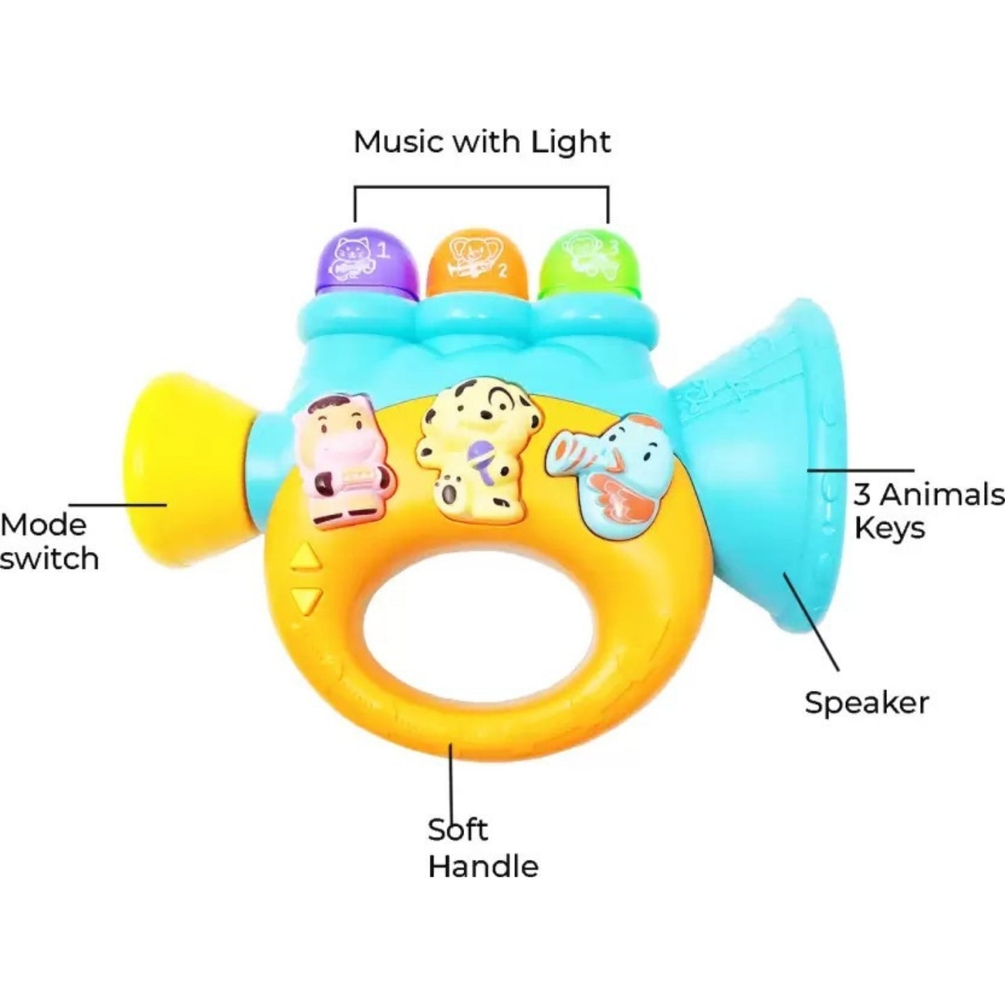 Little Angel-Baby Musical Rattle Toy with Lights & Sounds - Orange