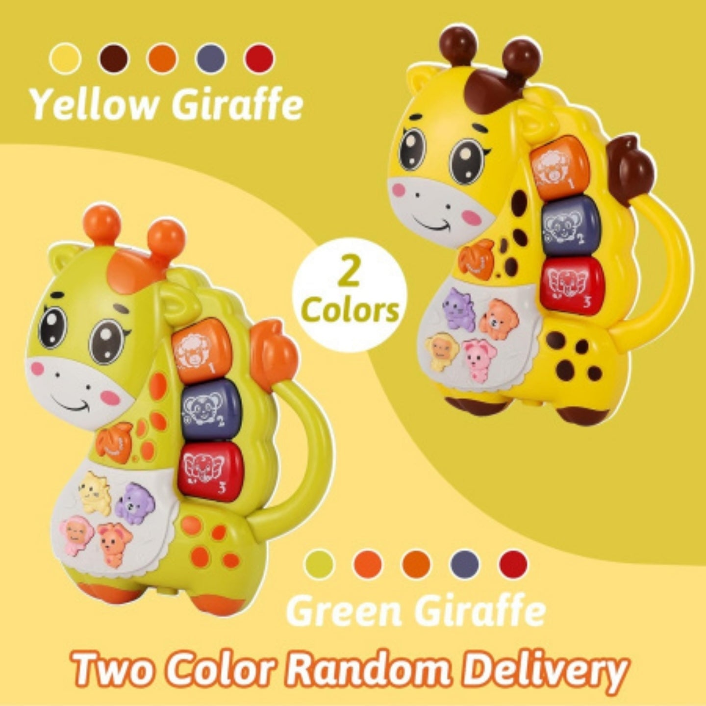 Little Angel-Baby Musical Giraffe Toy for Early Learning - Green/Yellow