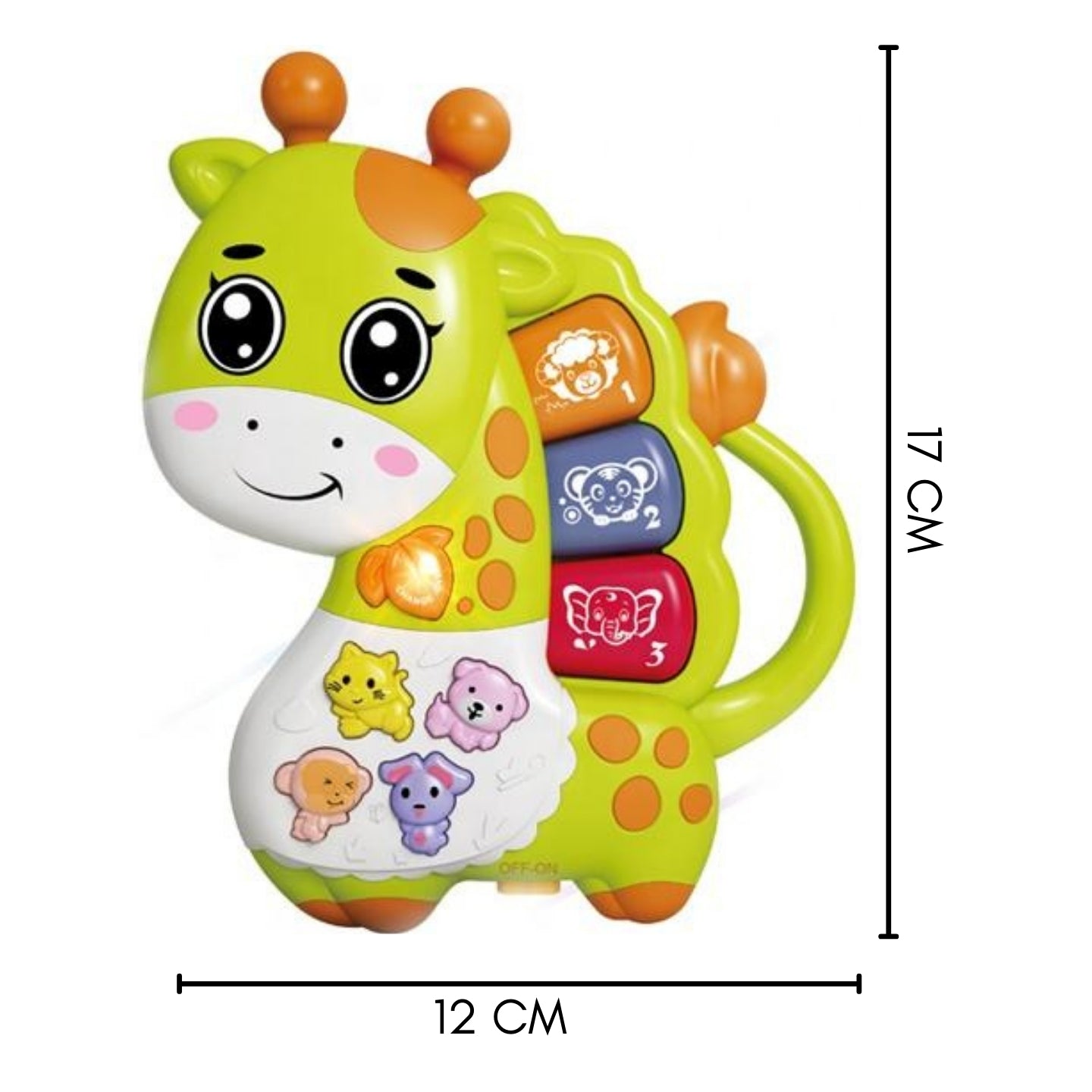 Little Angel-Baby Musical Giraffe Toy for Early Learning - Green/Yellow