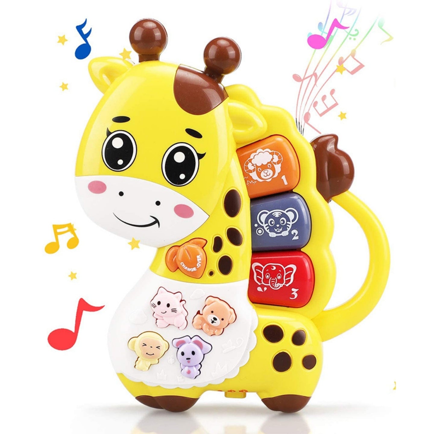 Little Angel-Baby Musical Giraffe Toy for Early Learning - Green/Yellow