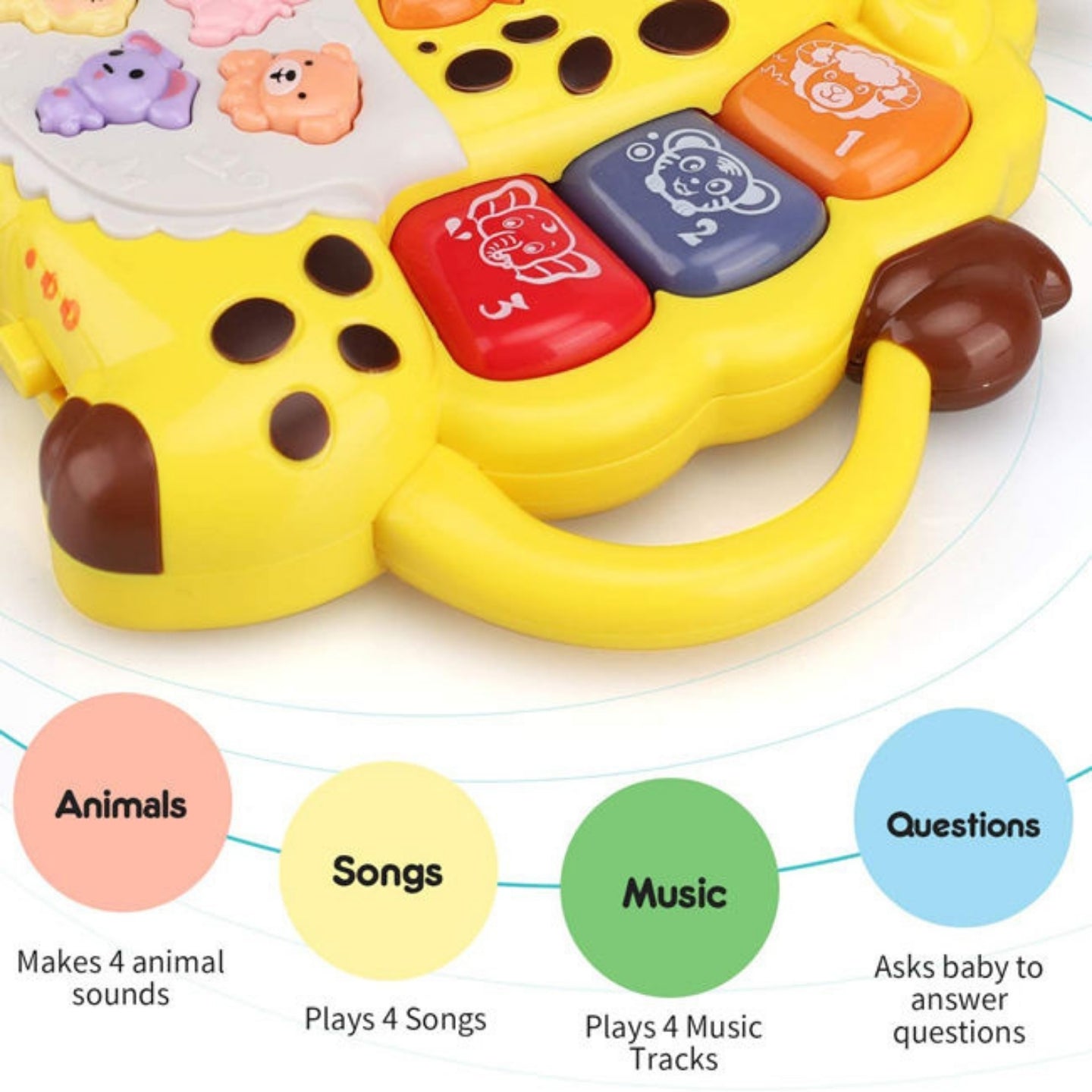 Little Angel-Baby Musical Giraffe Toy for Early Learning - Green/Yellow