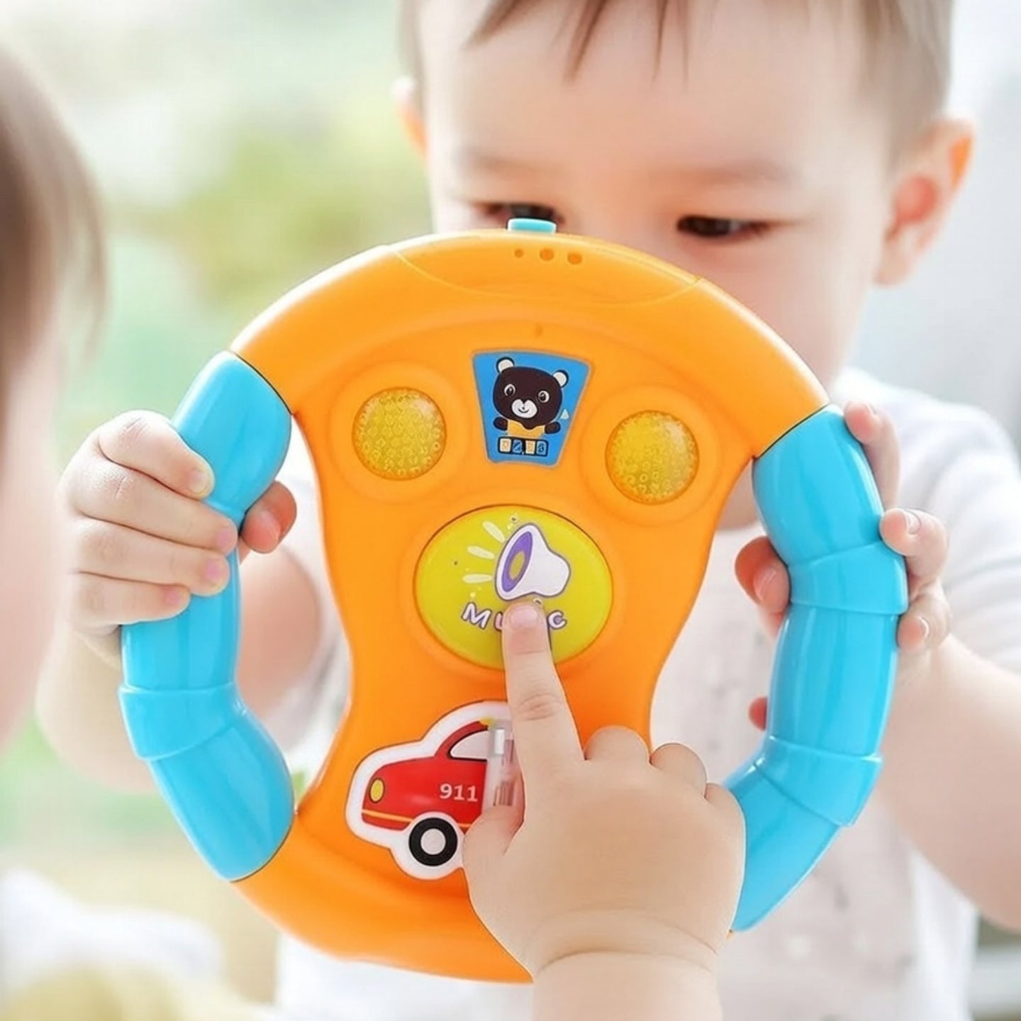 Little Angel-Baby Musical Steering Wheel Toy with Lights - Yellow