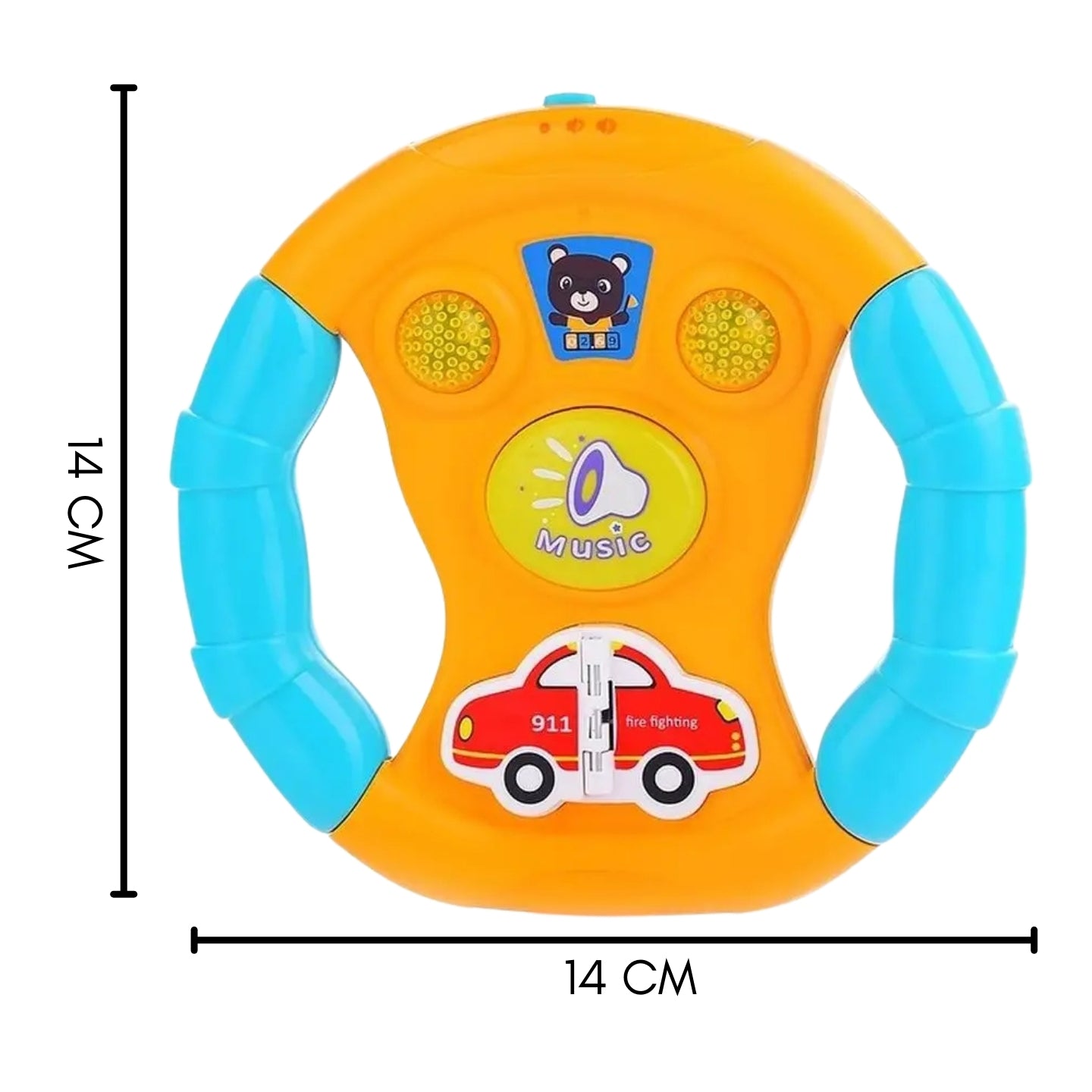 Little Angel-Baby Musical Steering Wheel Toy with Lights - Yellow