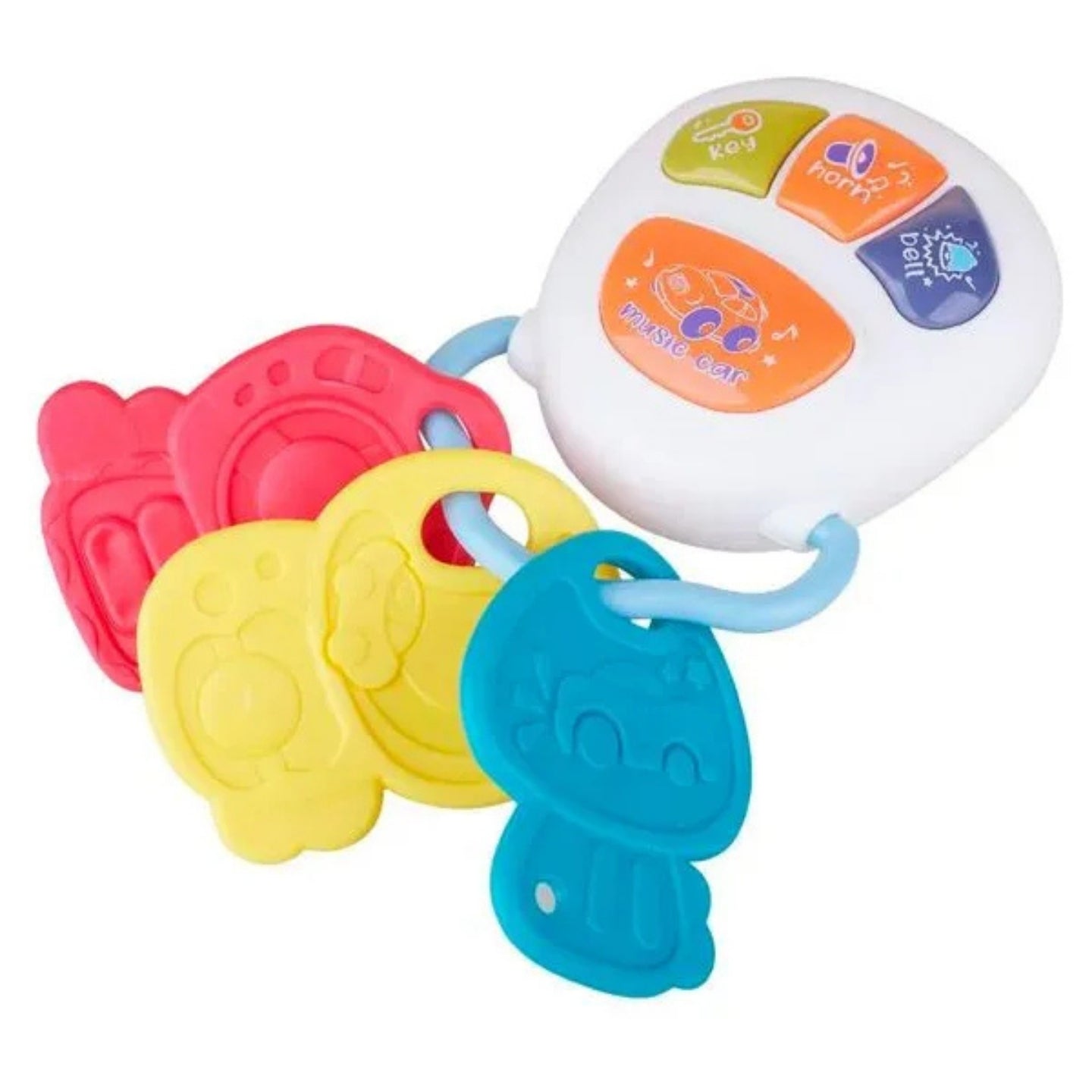 Little Angel-Baby Musical Remote & Key Rattle Toy for Early Learning Fun - White