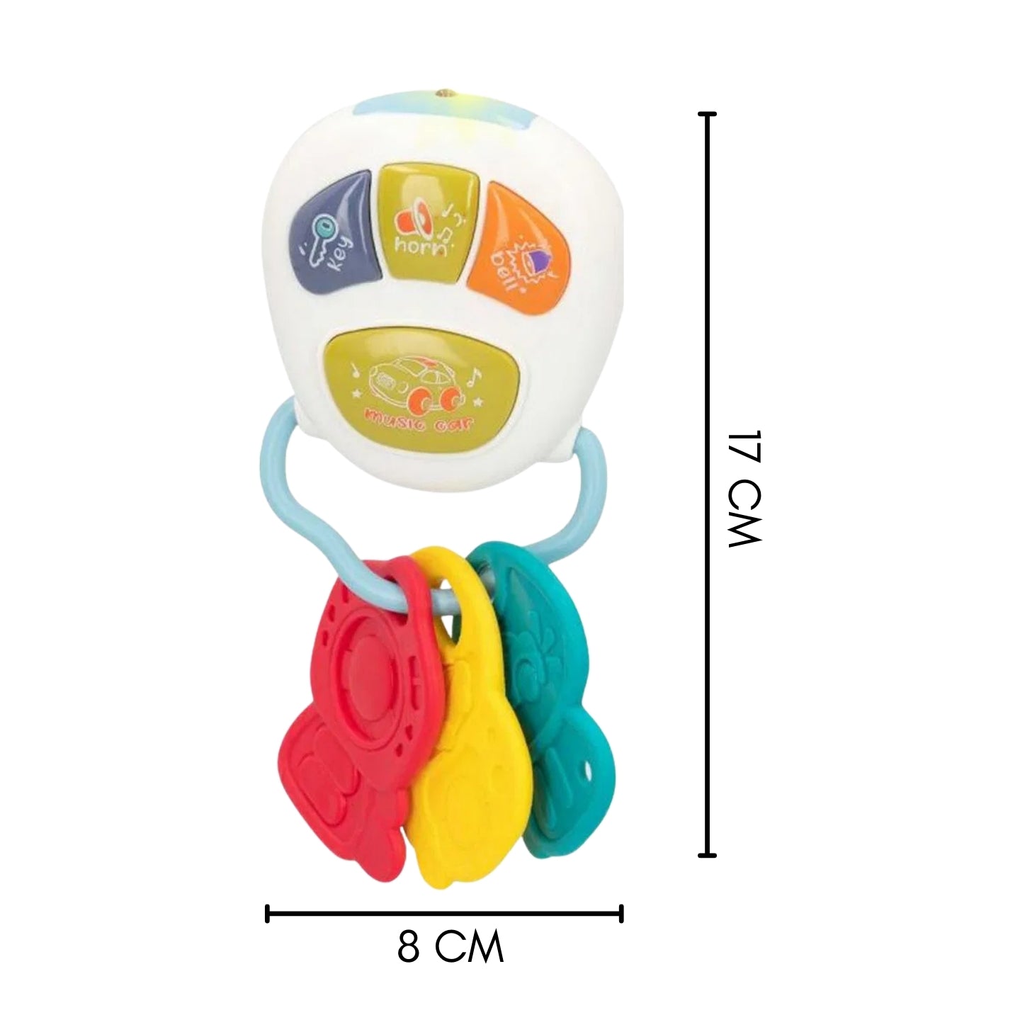 Little Angel-Baby Musical Remote & Key Rattle Toy for Early Learning Fun - White