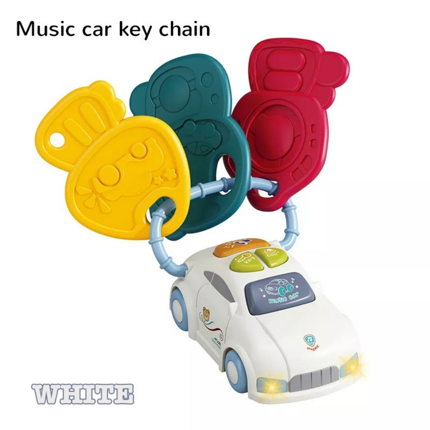 Little Angel-Baby Musical Remote & Key Rattle Toy for Early Learning Fun - White