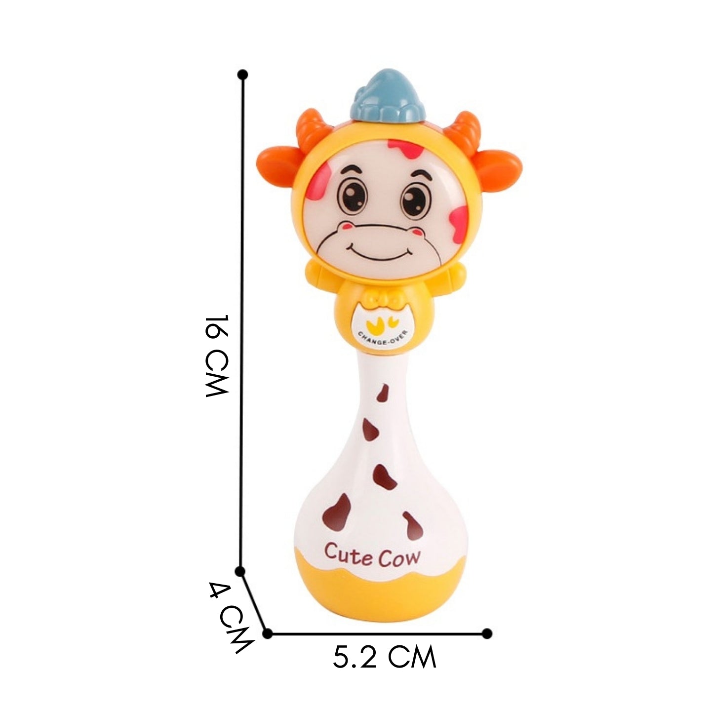 Little Angel-Baby Musical Rattle Toy for Infants Cute Cow - Brown
