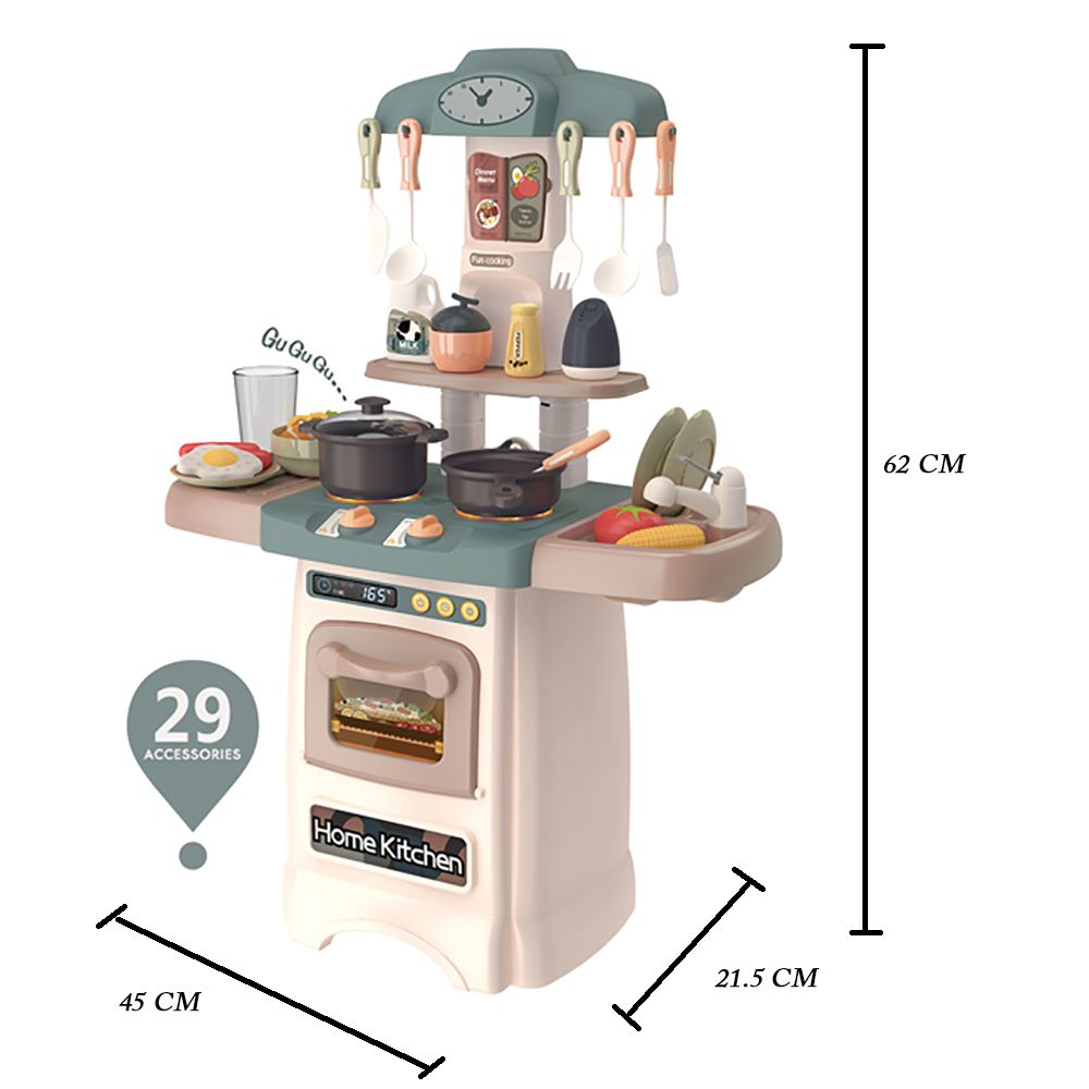 Beibe Good Electric Kitchen With 29 Accessories - Dark Green