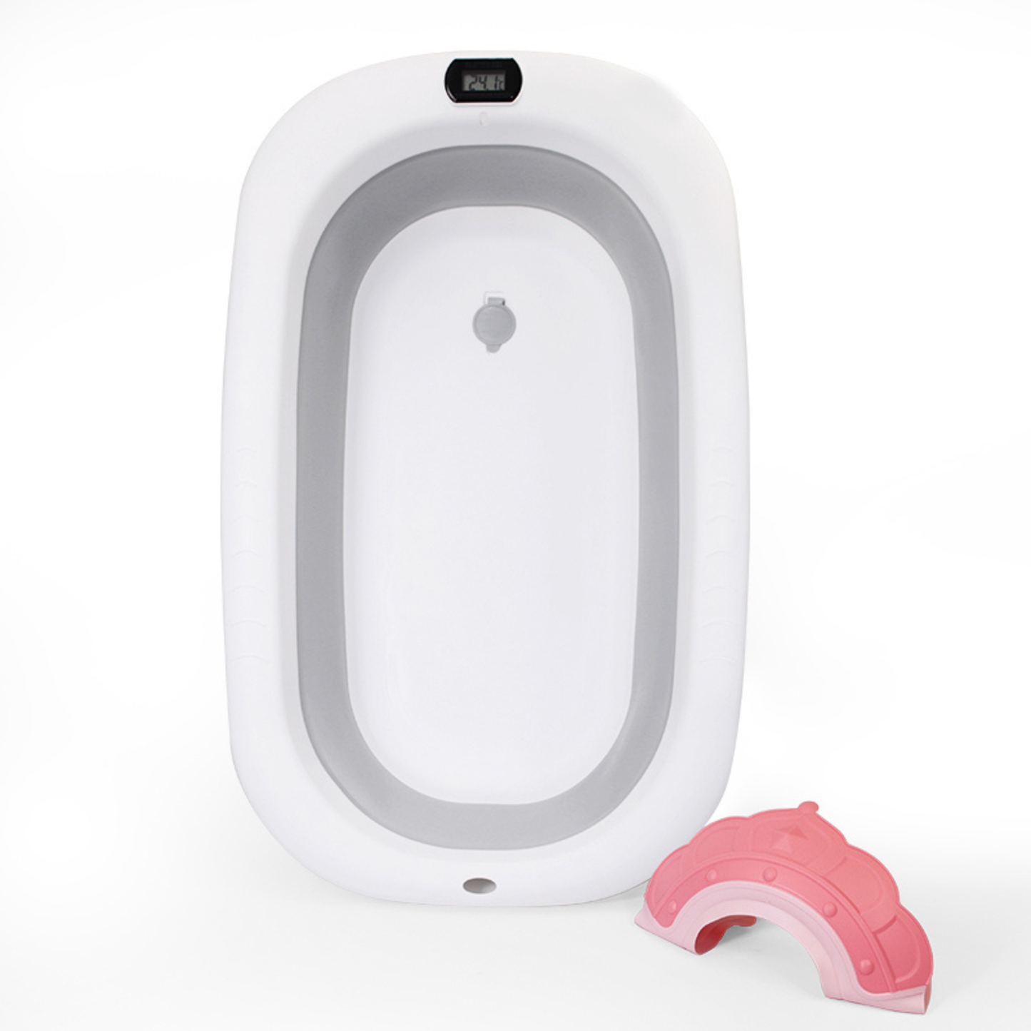 Little Angel - Baby Foldable Bath Tub With Anti Slip Base - Grey