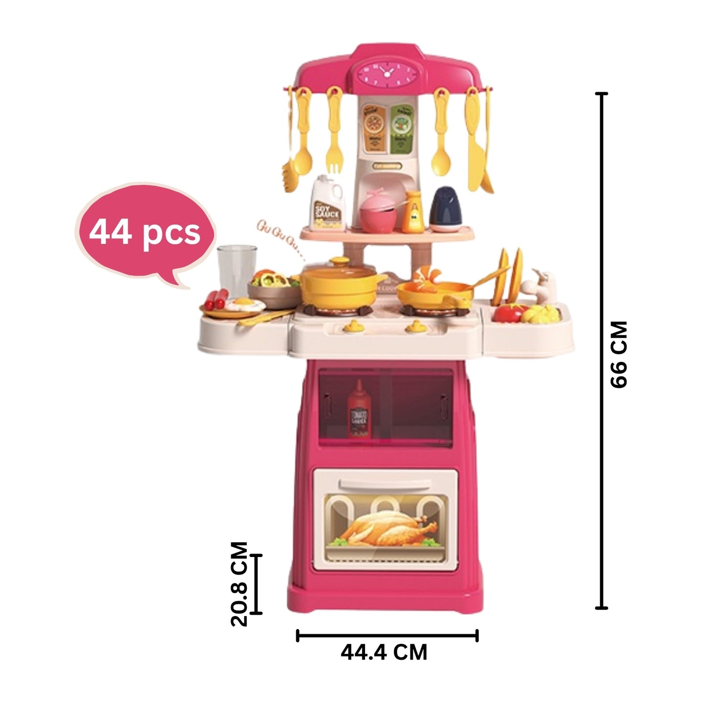 Little Angel -Kids Kitchen Pretend Play Cooking Set - Pink