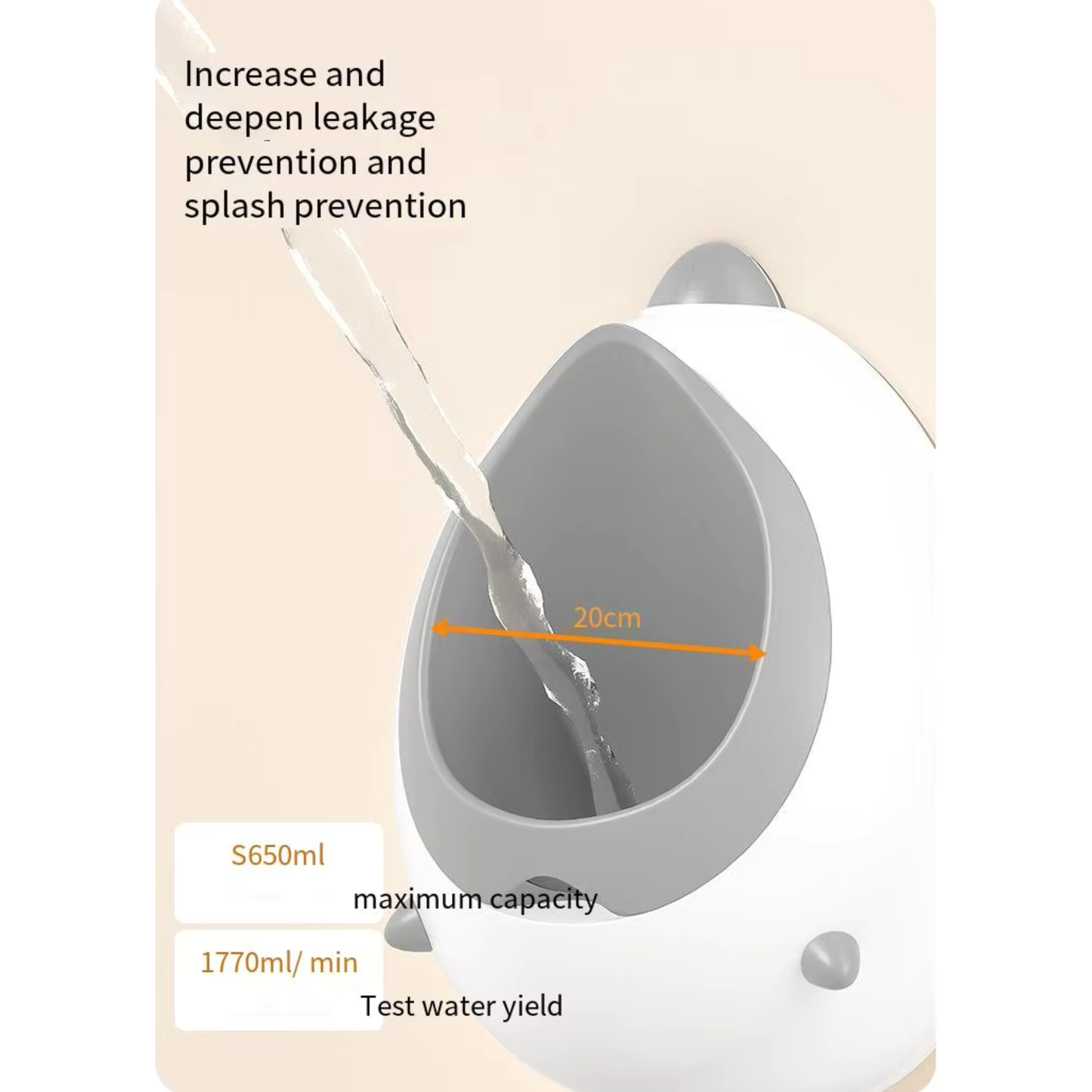 Little Angel -Baby Wall Mounted Potty Training Urinal - Grey