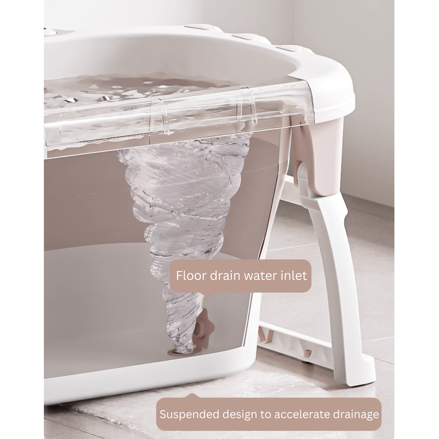 Little Angel - Baby Foldable Bath Tub With Seat Support - Coffee