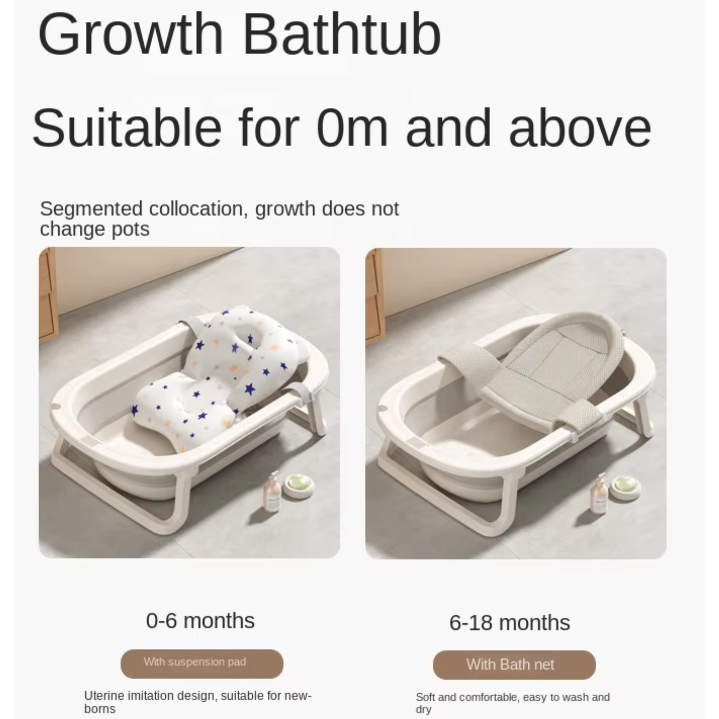 Little Angel -Baby Foldable Bath Tub With Cushion Support - Coffee