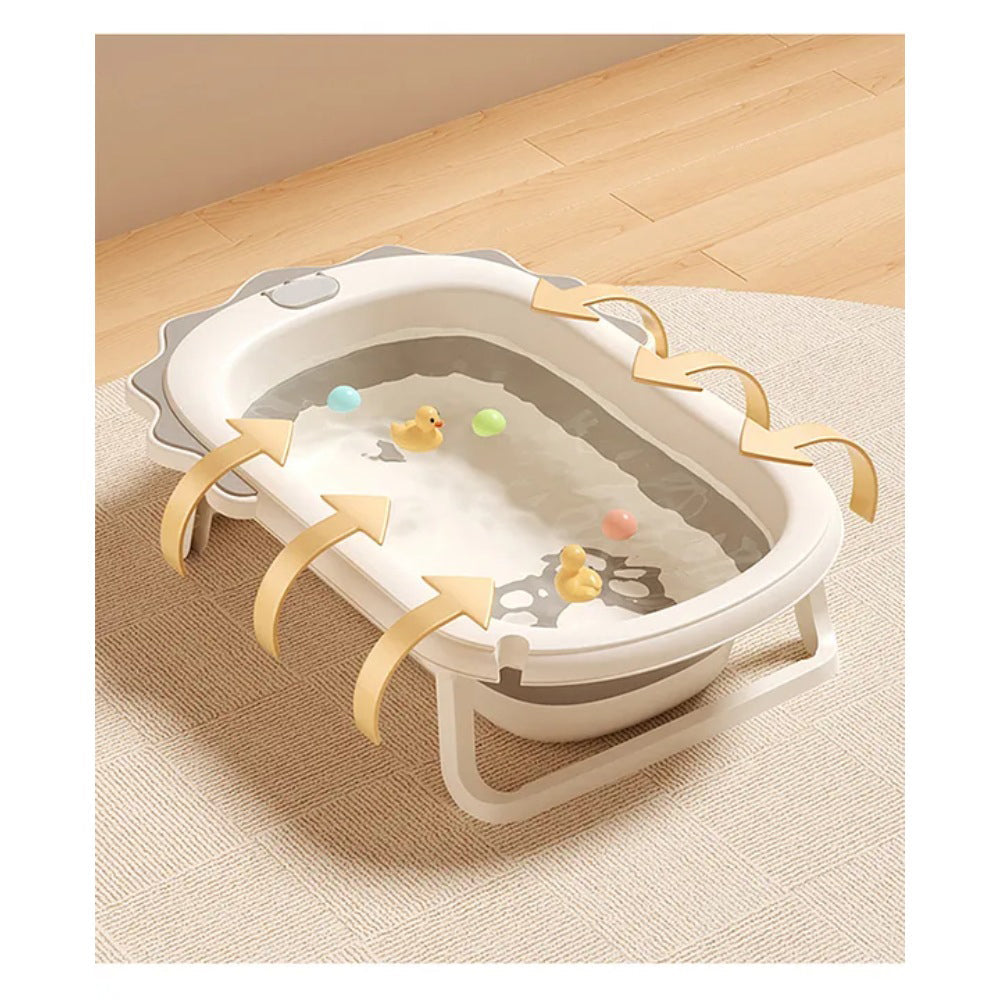Little Angel - Baby Foldable Bath Tub With Support Seat -Grey