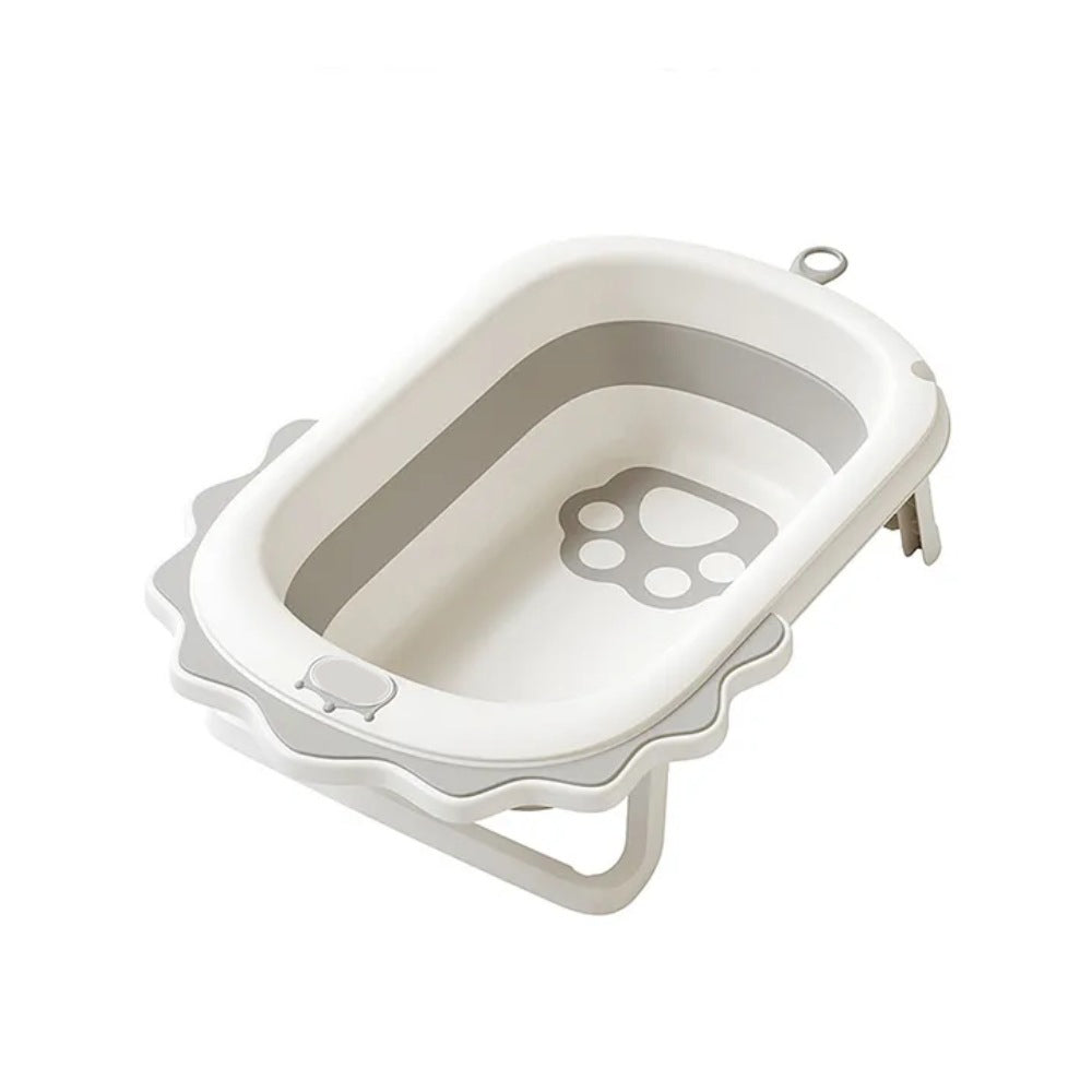 Little Angel - Baby Foldable Bath Tub With Support Seat -Grey