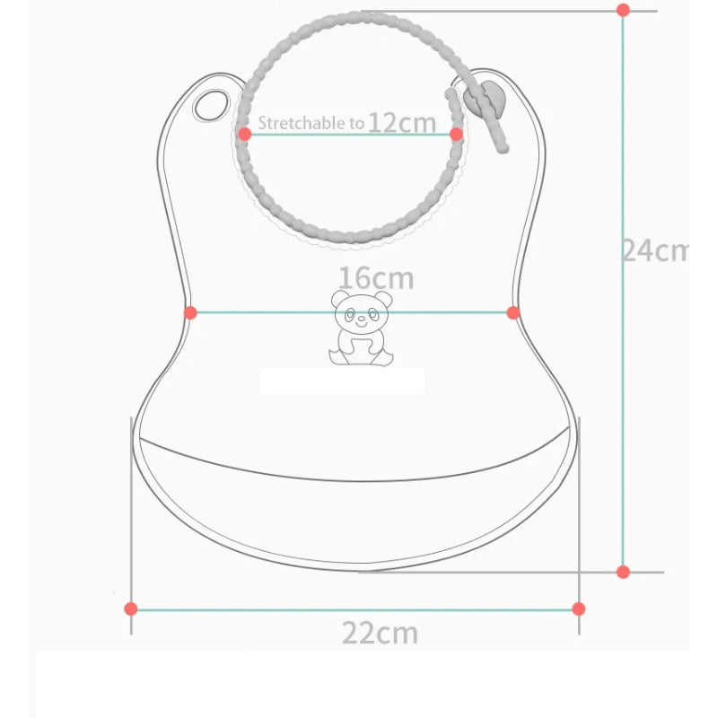 Little Angel - Baby Silicone Bib With Food Catcher - Blue/Green/pink