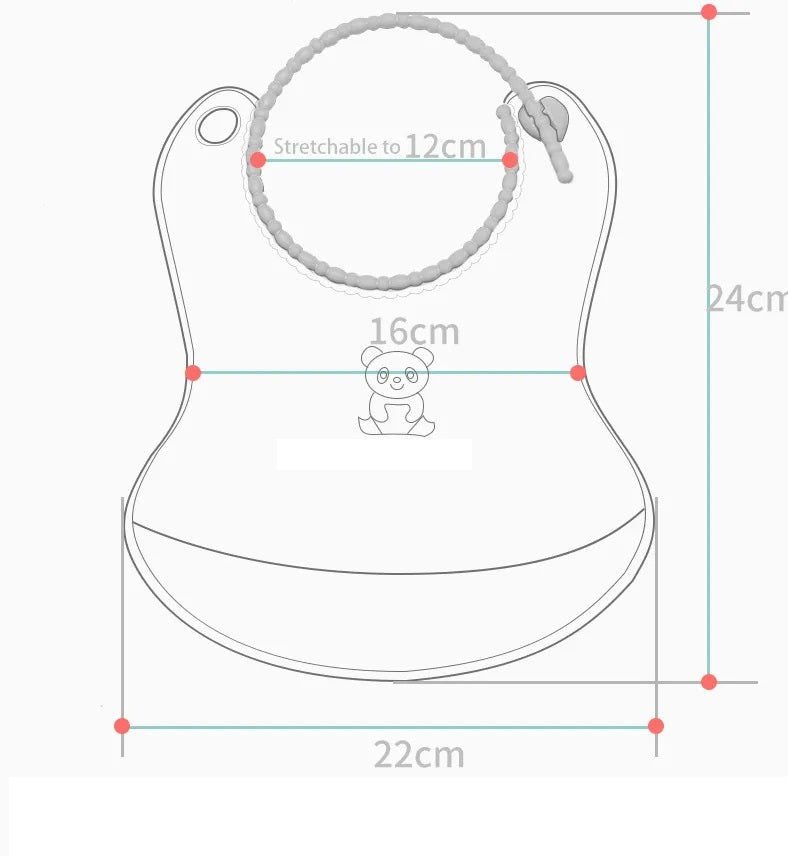 Little Angel - Baby Silicone Bib With Food Catcher - Blue/Green/pink