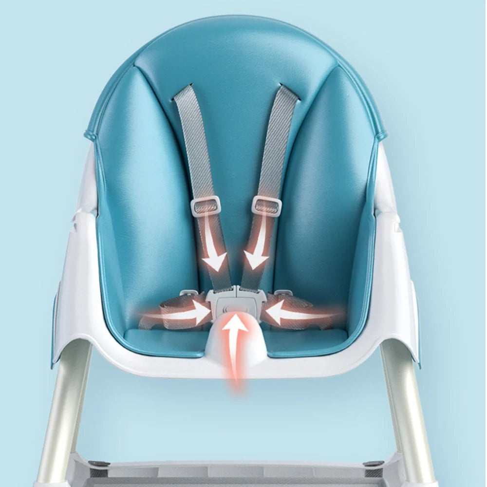 Little Angel - Baby High Chair With Feeding Tray & Storage - Blue