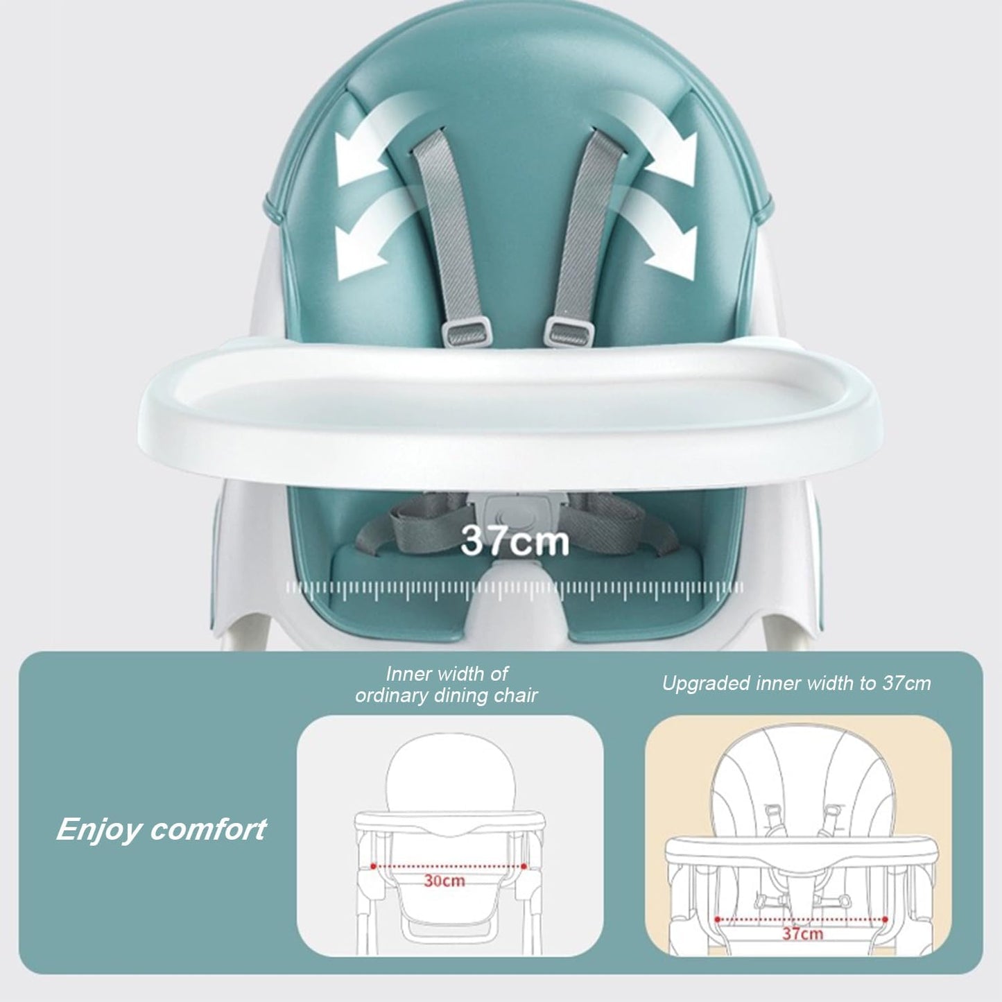Little Angel - Baby High Chair With Feeding Tray & Storage - Blue