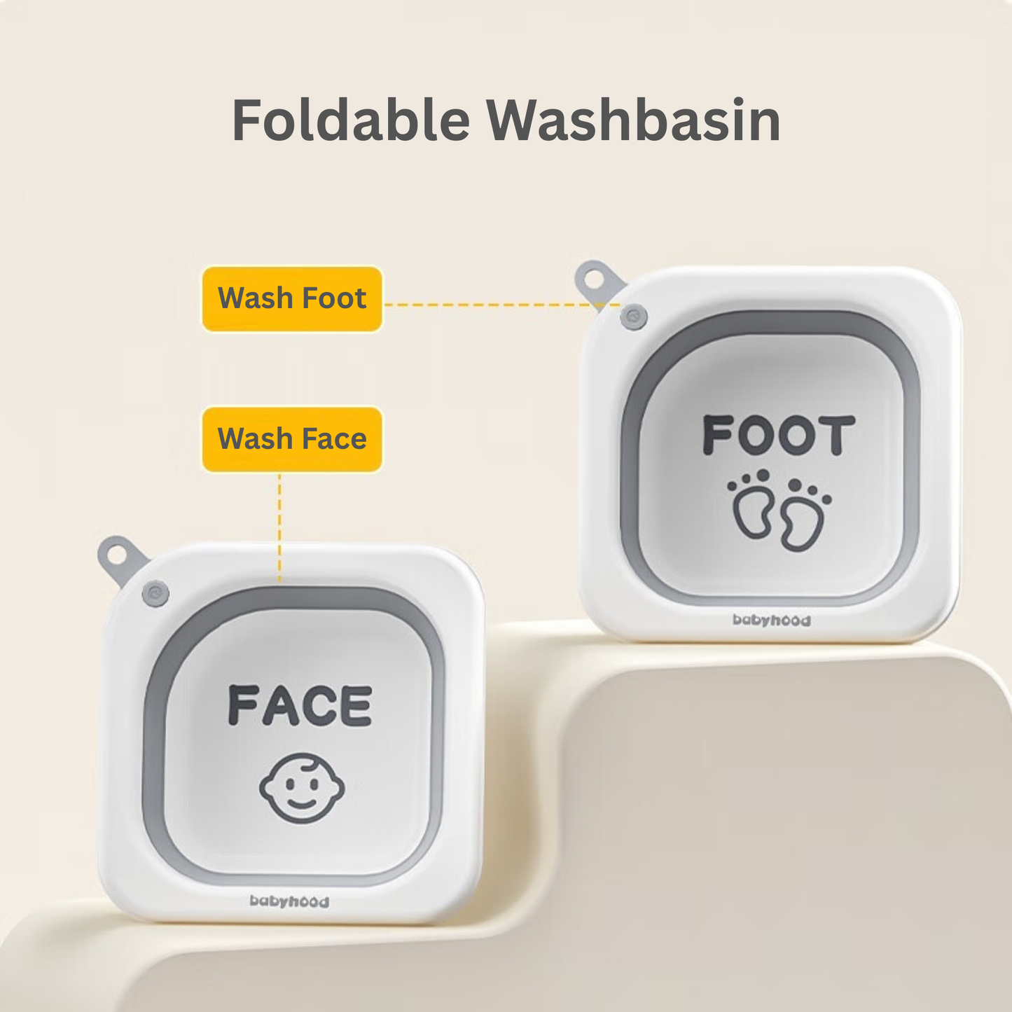 Little Angel - Baby Foldable Foot Wash Basin Compact Design - Grey