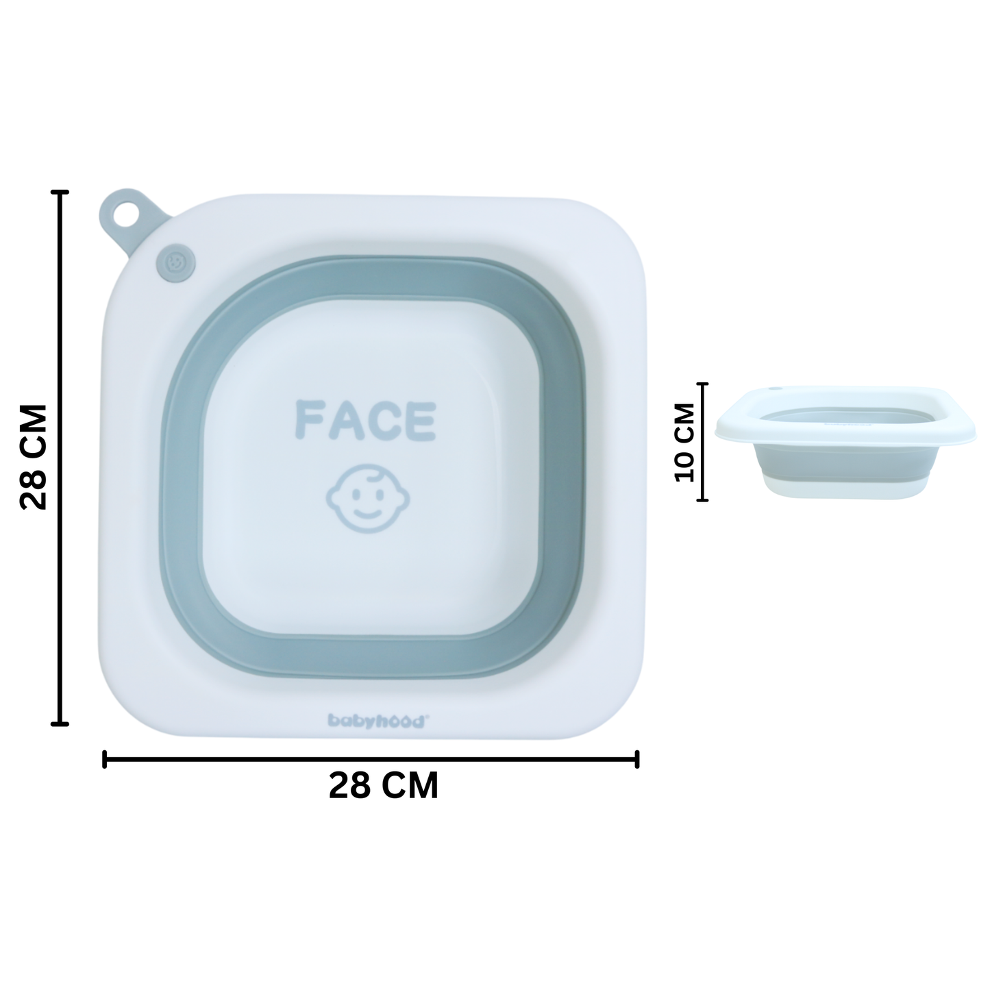 Little Angel - Baby Foldable Foot Wash Basin Compact Design - Grey