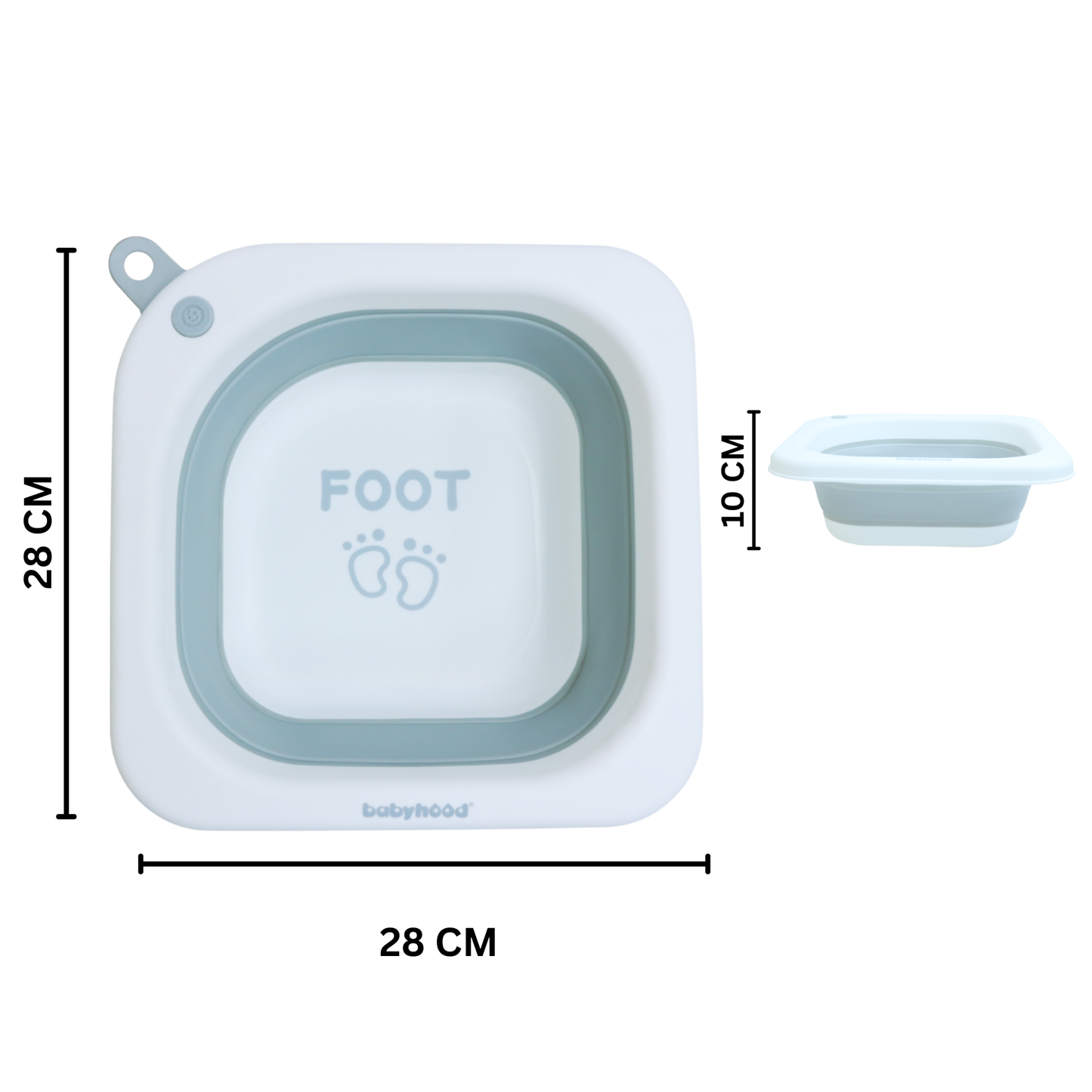 Little Angel - Baby Foldable Foot Wash Basin Compact Design - Grey