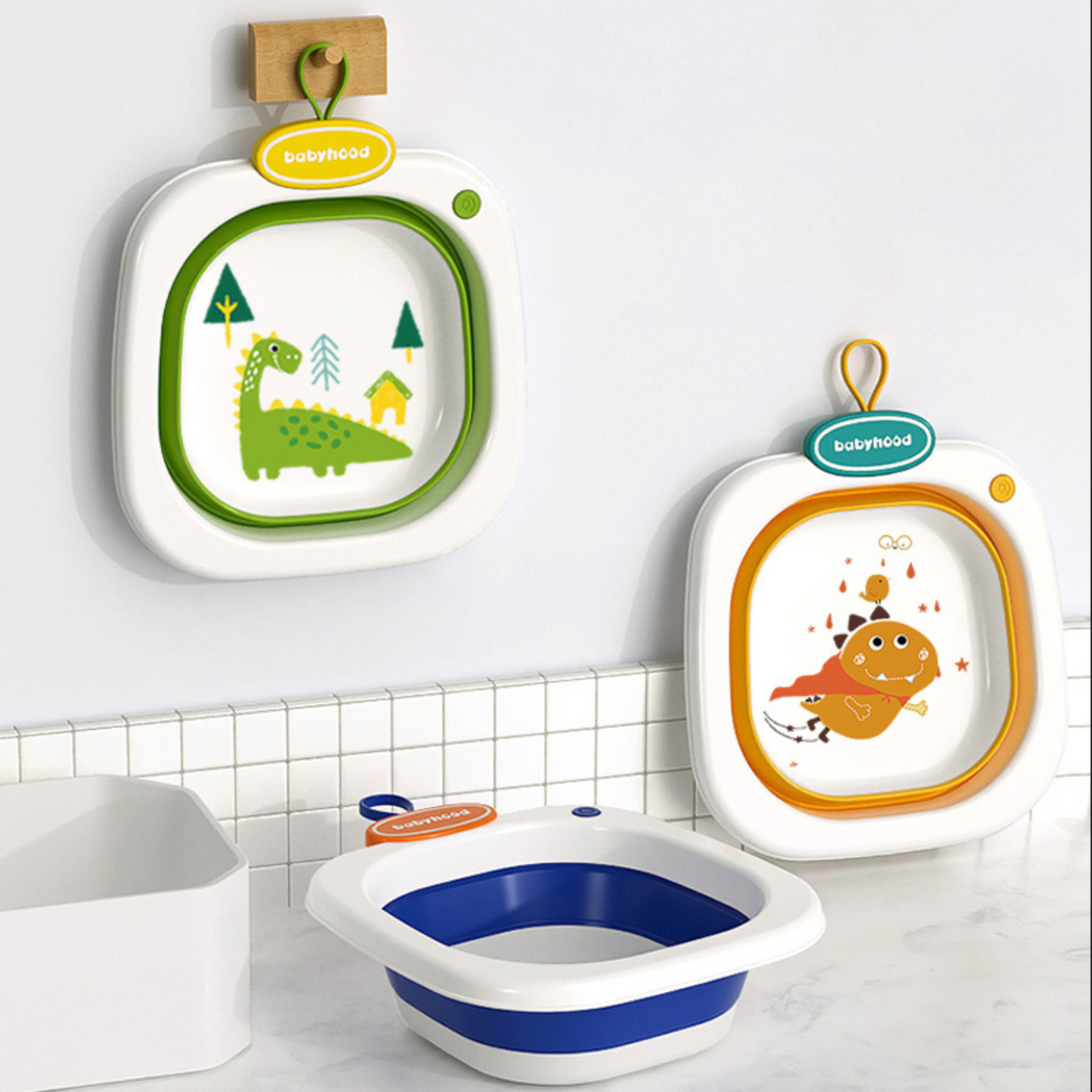 Little Angel - Baby Foldable Wash Basin With Animal Print