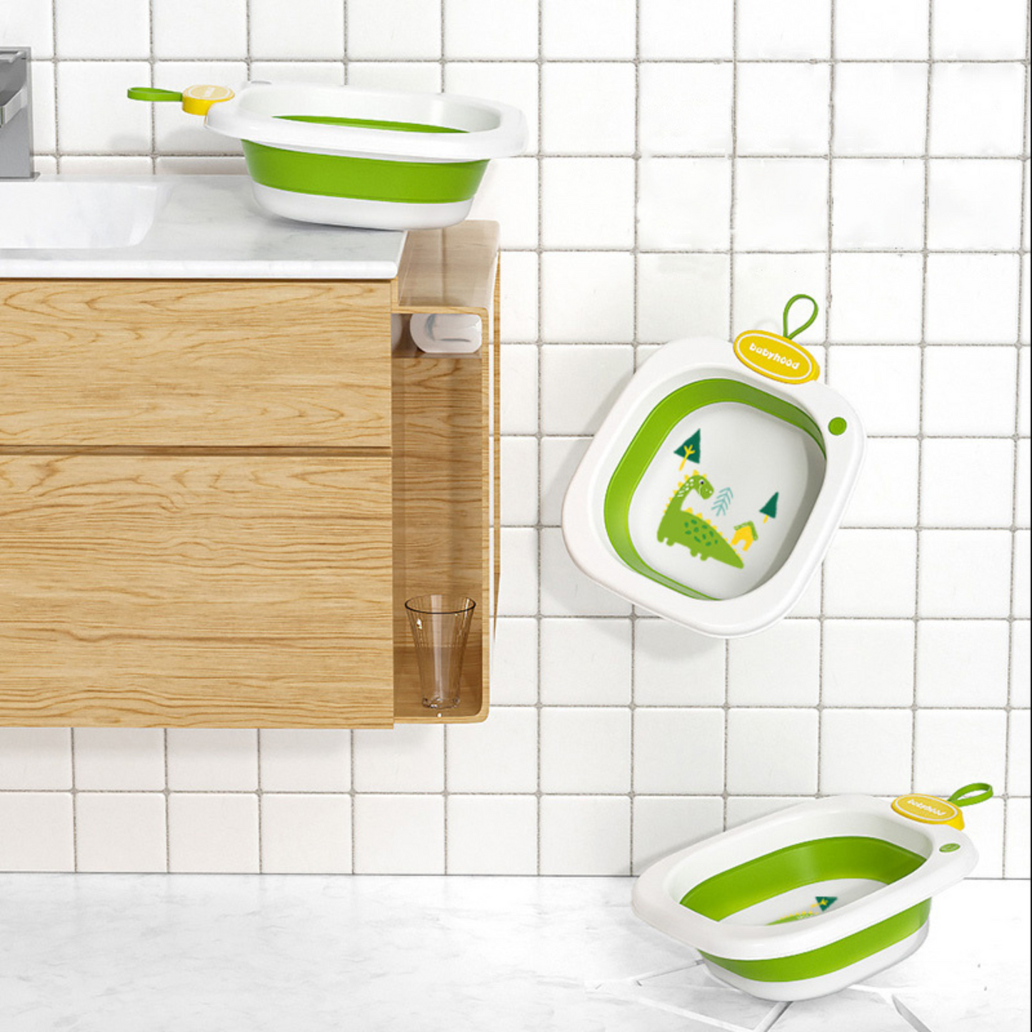 Little Angel - Baby Foldable Wash Basin With Animal Print