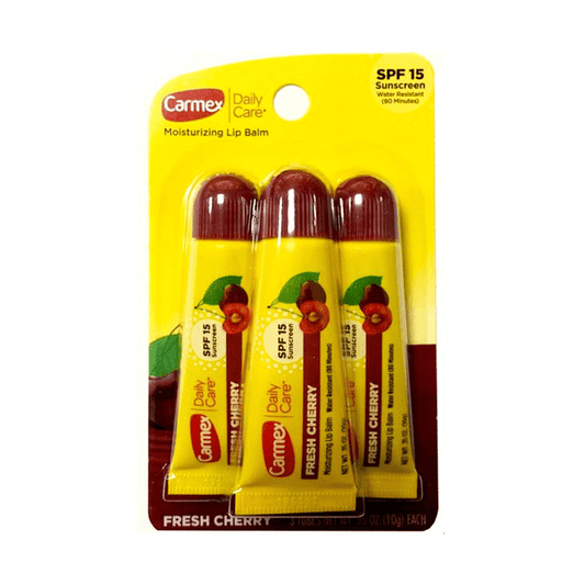 Carmex Fresh Cherry Lip Balm Medicated - 3 pieces