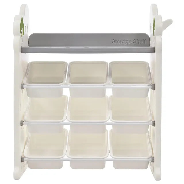 Little Angel Toys Organizer Cabinet With 9 Bins & Hook - Green/White