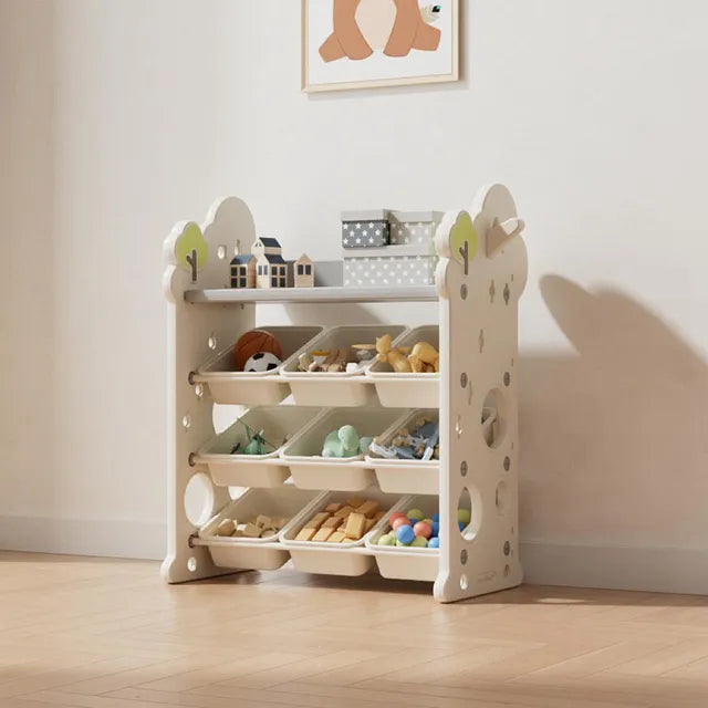Little Angel Toys Organizer Cabinet With 9 Bins & Hook - Green/White