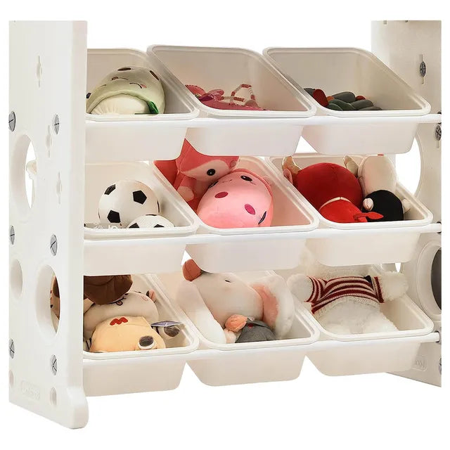 Little Angel Toys Organizer Cabinet With 9 Bins & Hook - Green/White