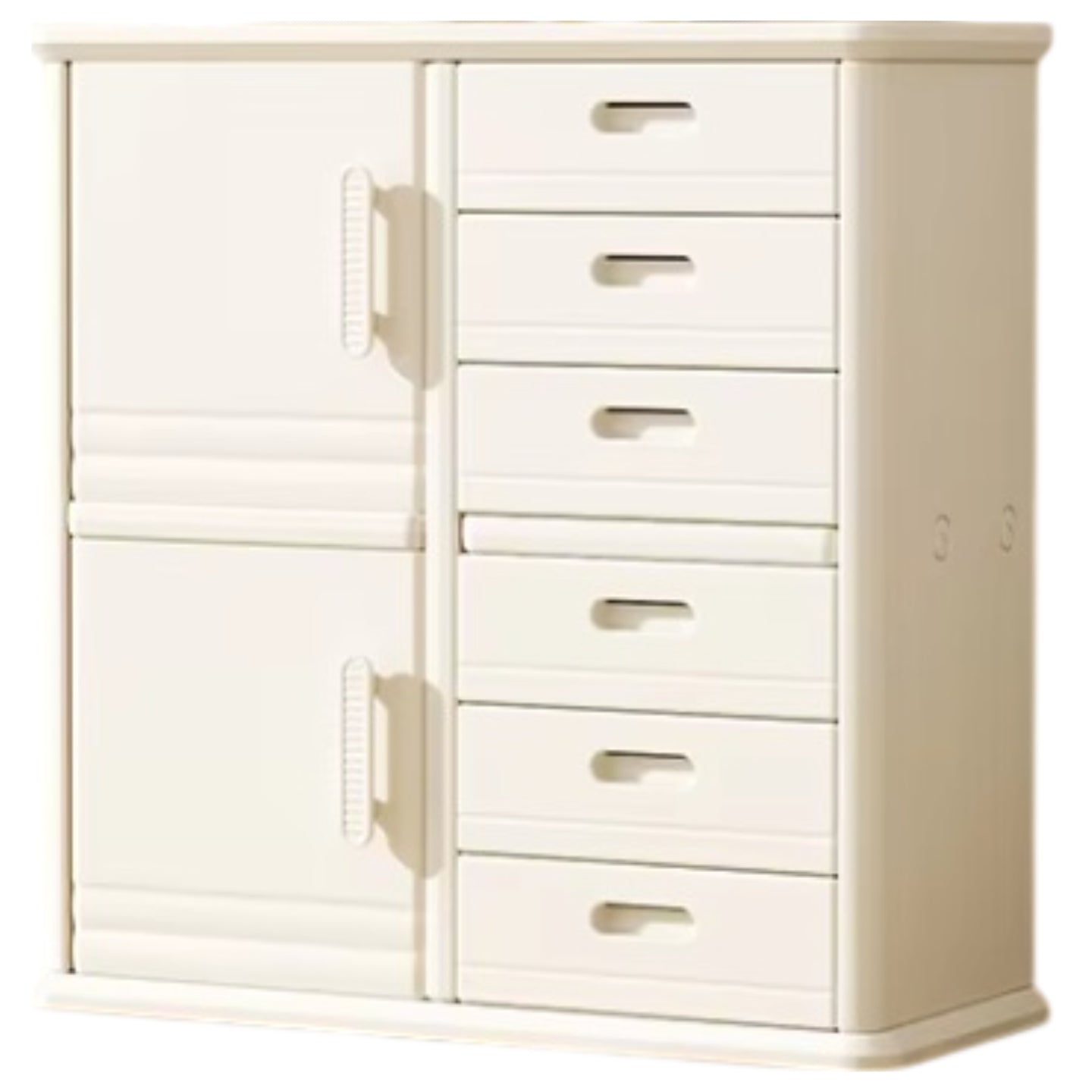 Baby Storage Rack Nursery Organizer Cabinet with Drawers and Shelves - Beige