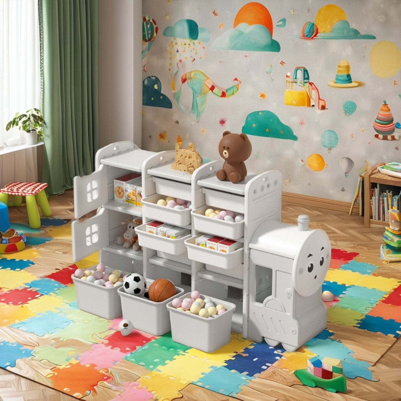 Little Angel Toys Organizers & Multi Storage Rack - White/Grey