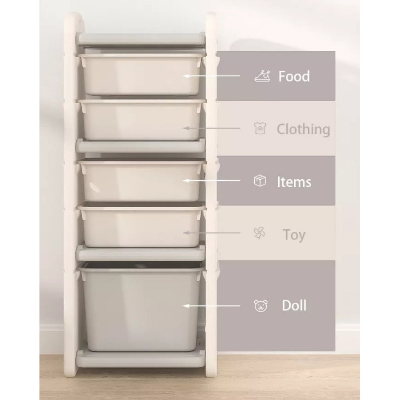 Little Angel Toys Organizers & Multi Storage Rack - White/Grey