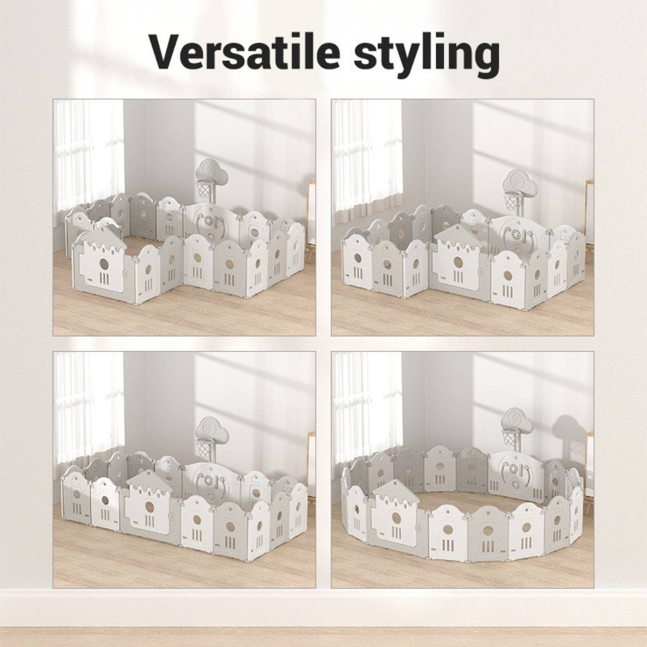 Little Angel Baby Playpen Toddler Play Yard With Hoop-16Pcs