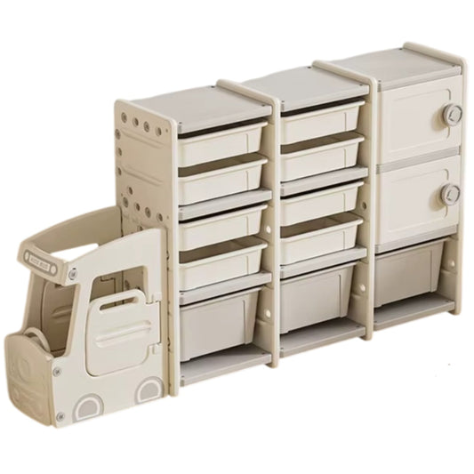 Kid Toys Organizer Nursery Storage Rack with Bins and Shelves - White