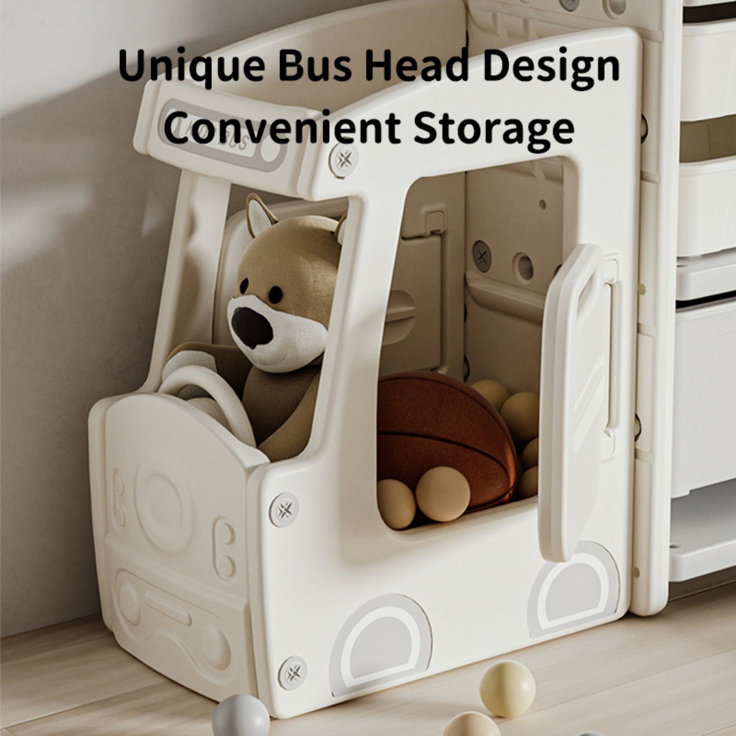 Kid Toys Organizer Nursery Storage Rack with Bins and Shelves - White