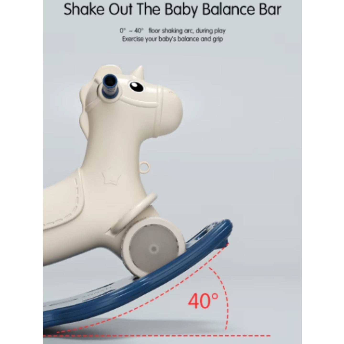 Baby Rocking Horse Ride On Toy for Kids with Handle and Backrest - Blue/Yellow