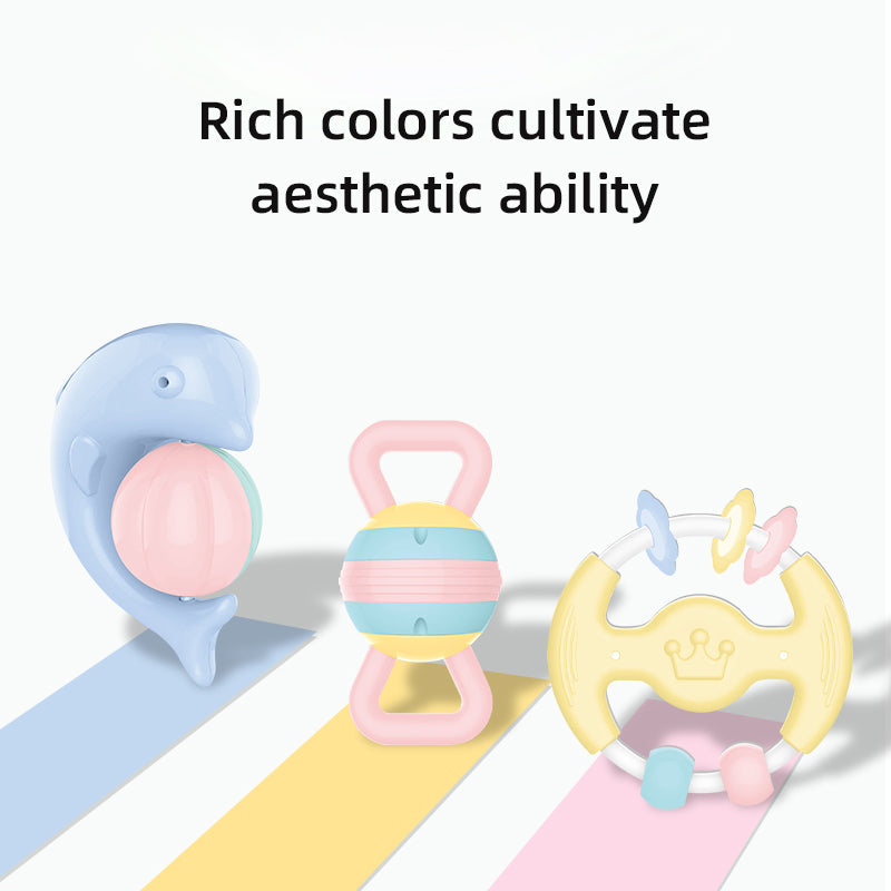 Huanger - Baby Rattles & Teether Sensory Toy Set - Multicolor