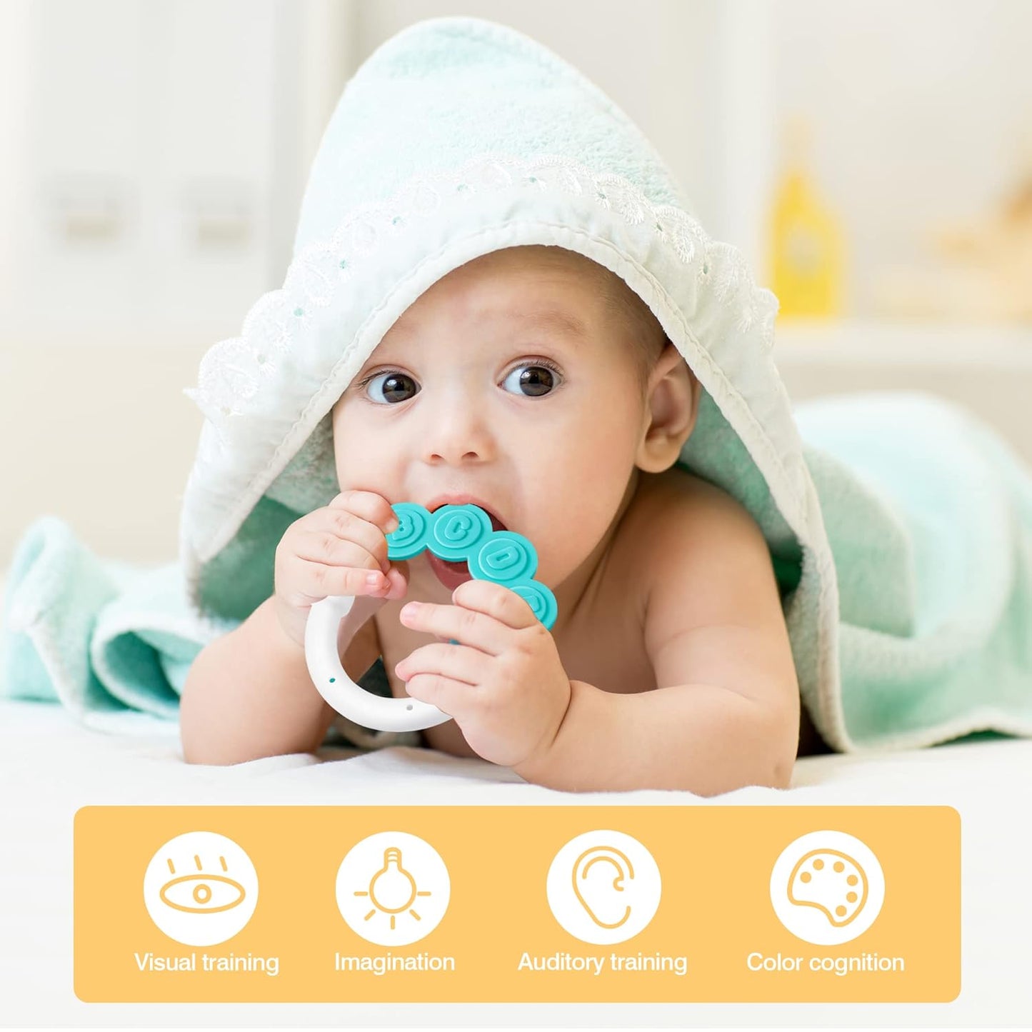 Huanger - Baby Paw Teether w/ Rattle 1pc - Color May Vary